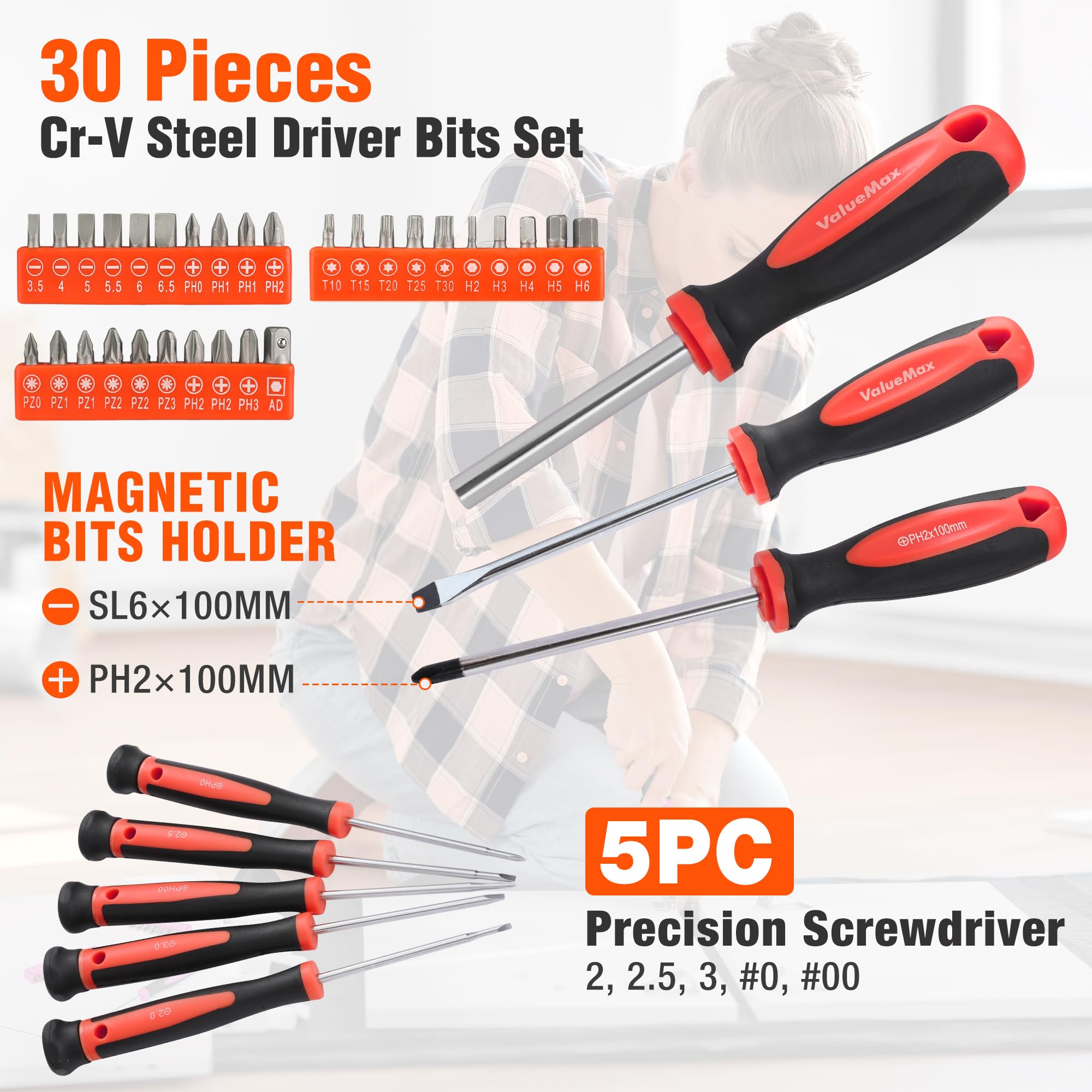 ValueMax 219-Piece Home Tool Set with 13-Inch Large Opening Tool Bag | Complete Household Repair Kit for DIY Projects | Essential Hand Tools for Homeowners & Beginners | Perfect Gift for Home Maintenance & Woodworking