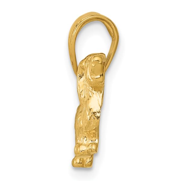 14K Solid Yellow Gold Long Haired Dachshund Dog Pendant Necklace - Dainty Pet Lover Jewelry Gift for Women - Perfect for Everyday Wear & Special Occasions