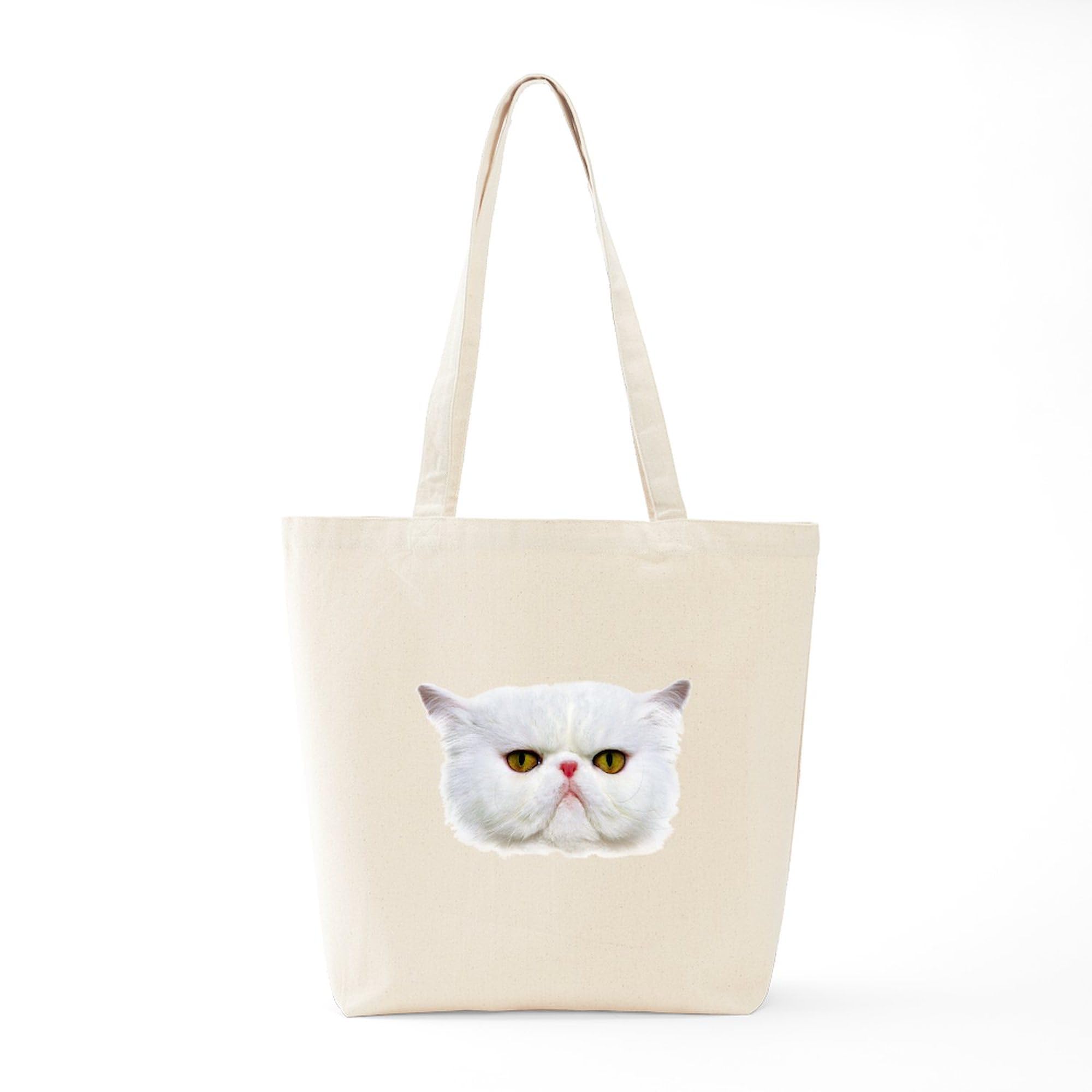 Grumpy Cat Natural Canvas Tote Bag - Reusable Shopping Bag for Groceries, Beach & Daily Use | Funny Gift Idea