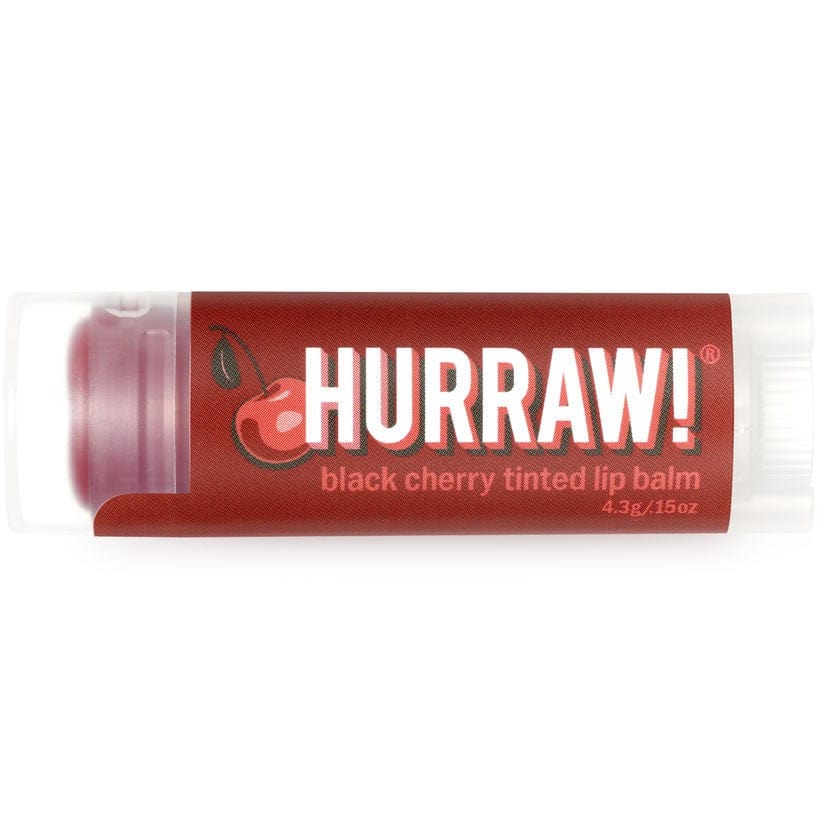 Organic Hurraw Black Cherry Lip Balm - Natural Moisturizing & Vegan Lip Care for Dry, Chapped Lips - Perfect for Winter, Hiking & Daily Hydration