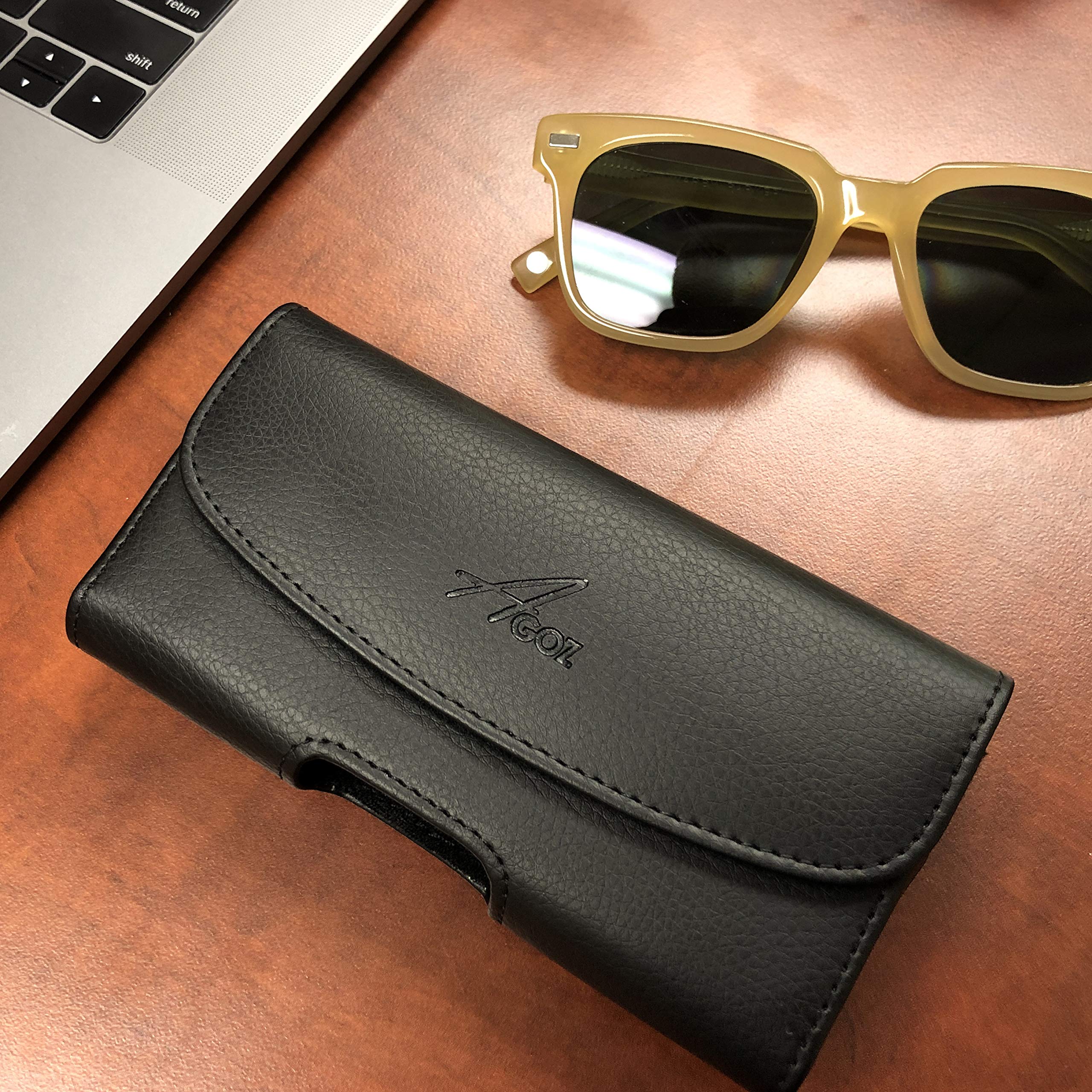 Premium Leather Pouch Case Holster for Samsung Galaxy On5 (SM-G550T) - Belt Clip & Loops | Slim Fit for Bare Phone | Perfect for Work, Travel & Everyday Protection