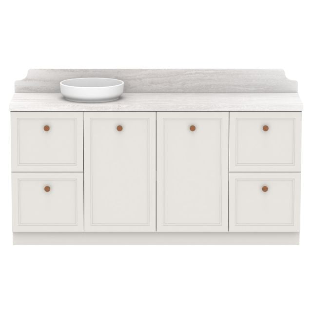ADP Mabel Floor Standing Vanity with Premium Solid Surface Benchtop - Modern Cherry Pie Finish Bathroom Vanity for Master Bedroom & Guest Bathroom