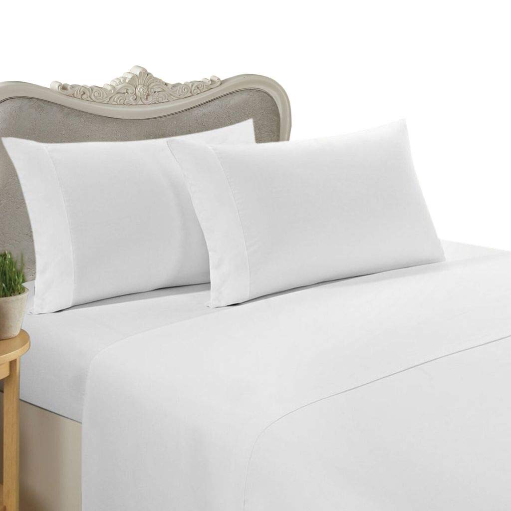 Egyptian Bamboo Rayon 3-Piece Duvet Cover Set - Eastern King Size 1000 Thread Count Silky Soft White Bedding - Includes 1 Duvet Cover & 2 Pillow Shams for Luxurious Hotel-Style Bedroom Decor