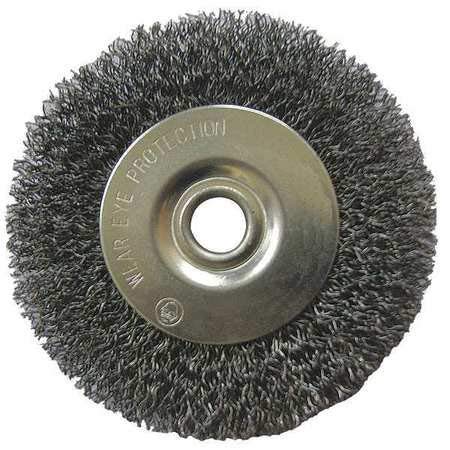 Westward 4EDR6 Stainless Steel Wire Wheel - 6 Inch Diameter, 0.0118 Wire for Metal Cleaning & Polishing - Perfect for Grinding, Deburring & Surface Prep in Workshops & Garages