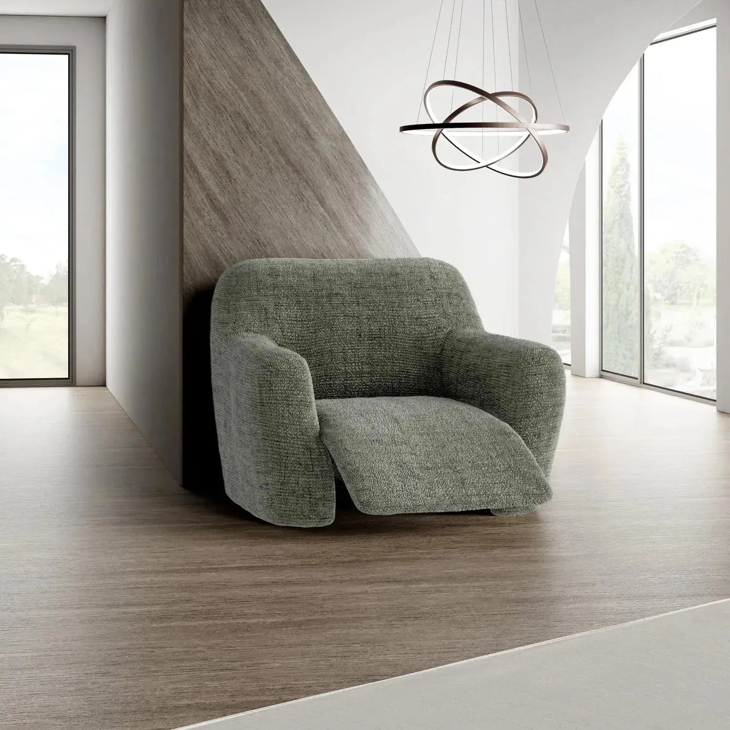 Microfiber Printed Reclining Armchair Slipcover - Stretchable Furniture Protector for Living Room, Bedroom & Home Theater