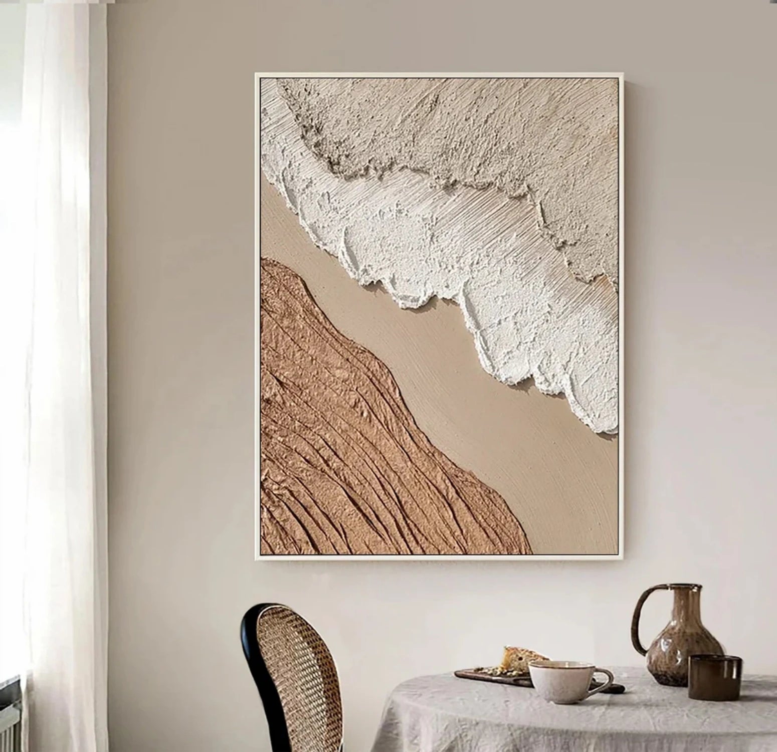 Beige & Brown Abstract Wall Art Print #BB141 - Modern Home Decor for Living Room, Bedroom & Office