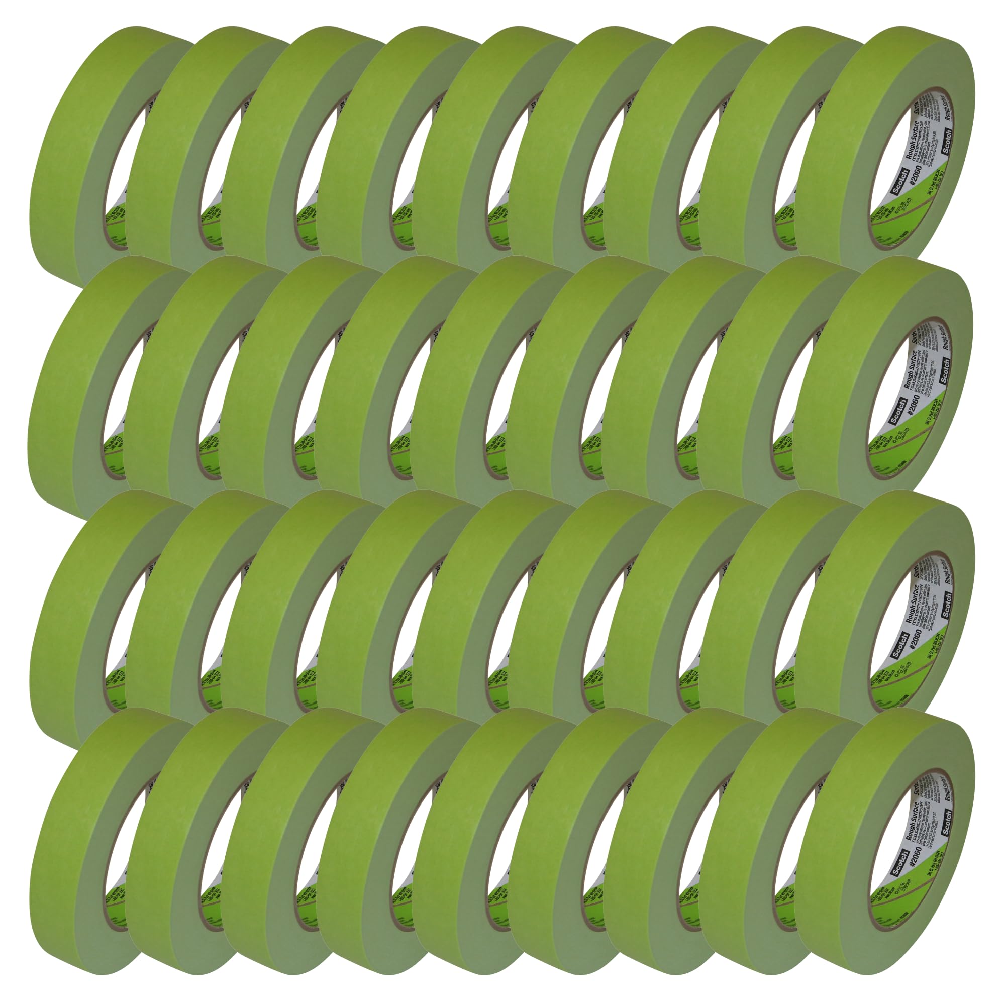 Premium Masking Tape for Hard-to-Stick Surfaces - 24mm x 55m (36 Rolls per Case) - Ideal for Painting, DIY Projects, Labeling & Home Office Organization