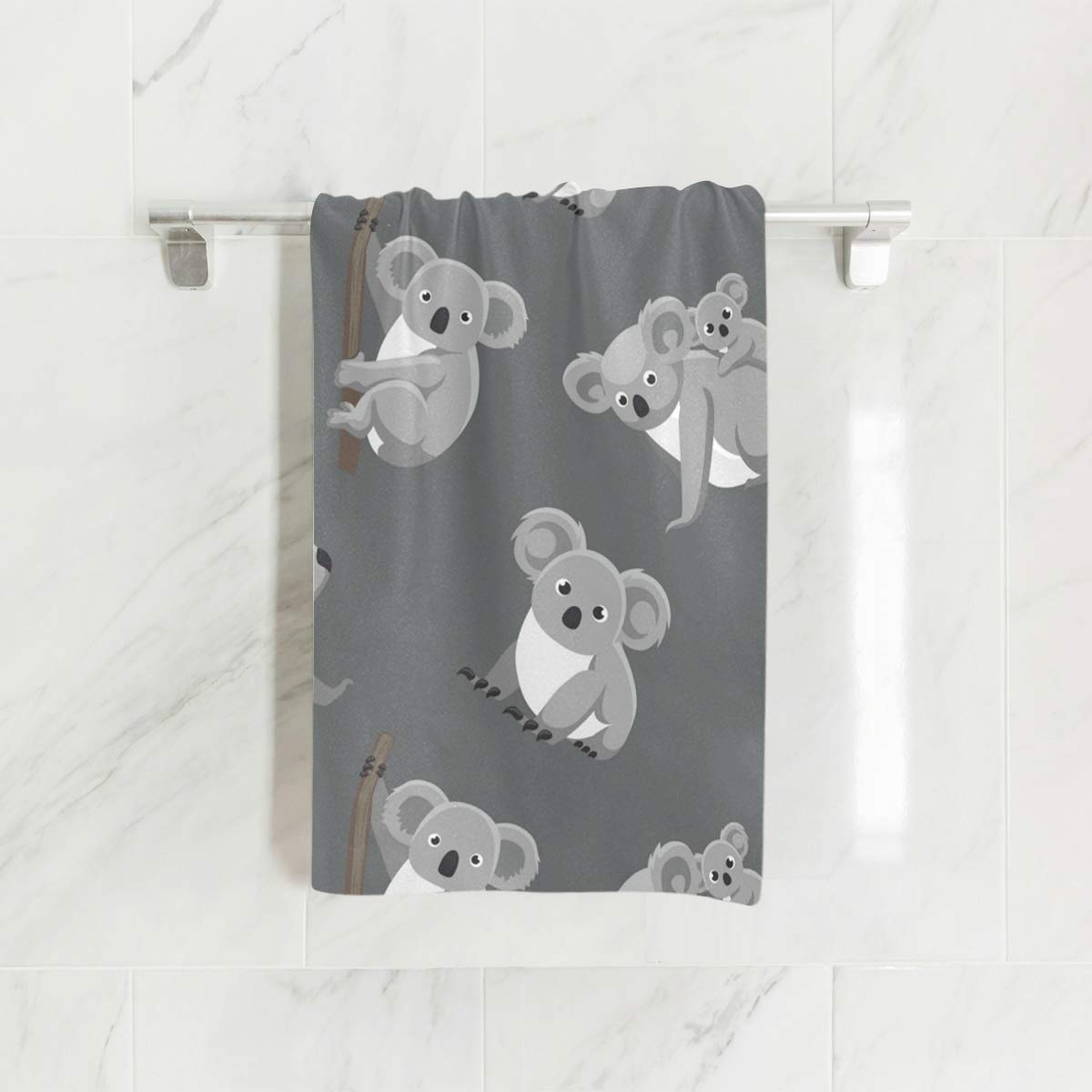 Soft & Absorbent Koala Hand Towels for Bathroom, Gym, Beach & Spa - Cute Animal Print Quick-Dry Towels for Home, Travel & Gifts