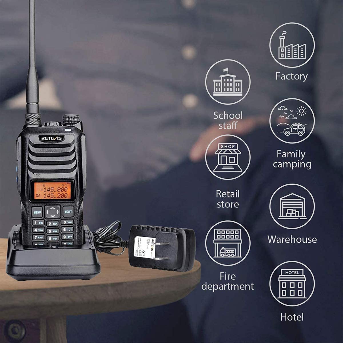 Retevis RT56 Fireproof Two Way Radio - Dual Band Walkie Talkie with 1800mAh Battery, Explosion-Proof Design & Built-in Flashlight | Professional Emergency Communication for Fire Department, Fire Rescue, Gas Station & Industrial Safety (2 Pack) | Perfect for Firefighting, Hazardous Environments & Outdoor Adventures