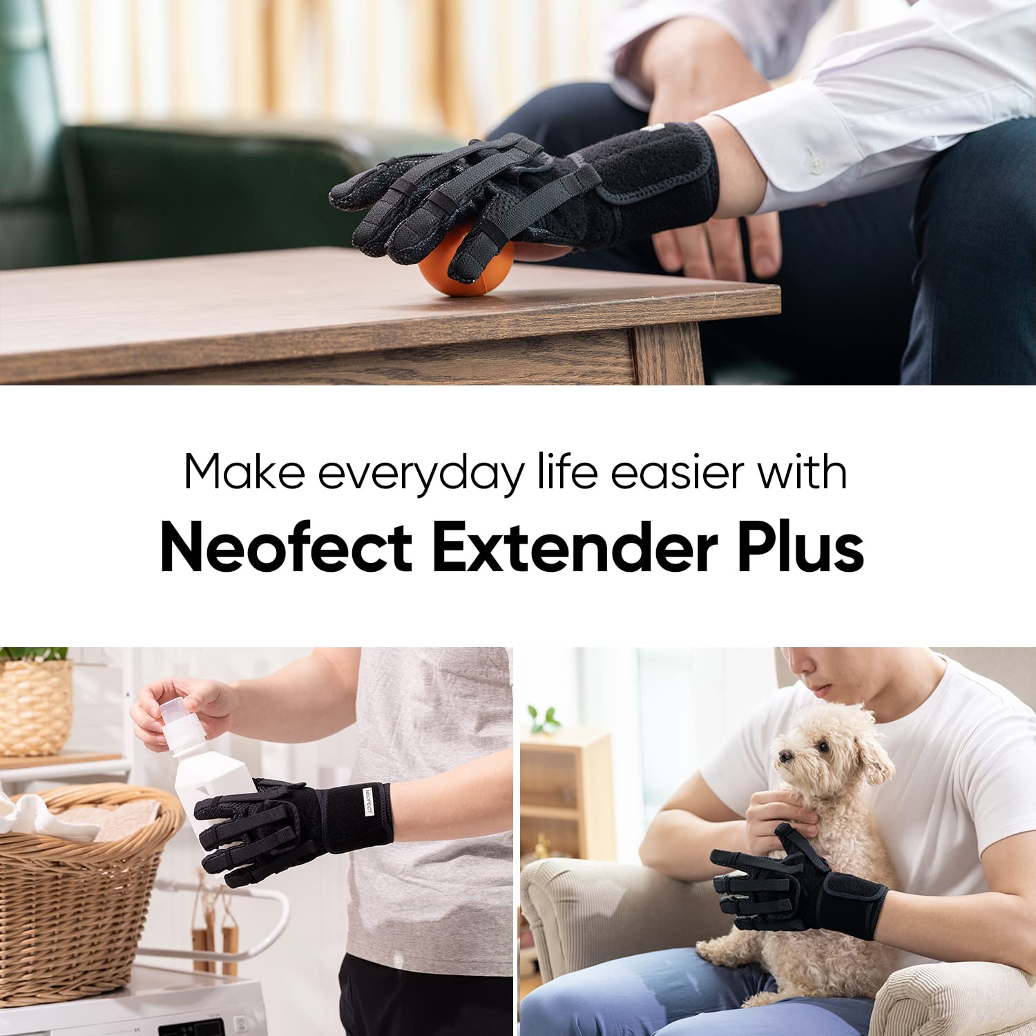 Extender Plus Large Left Hand Brace for Stroke Patients - Stroke Hand Therapy & Recovery Equipment - Finger Rehabilitation Glove for Daily Use & Physical Therapy