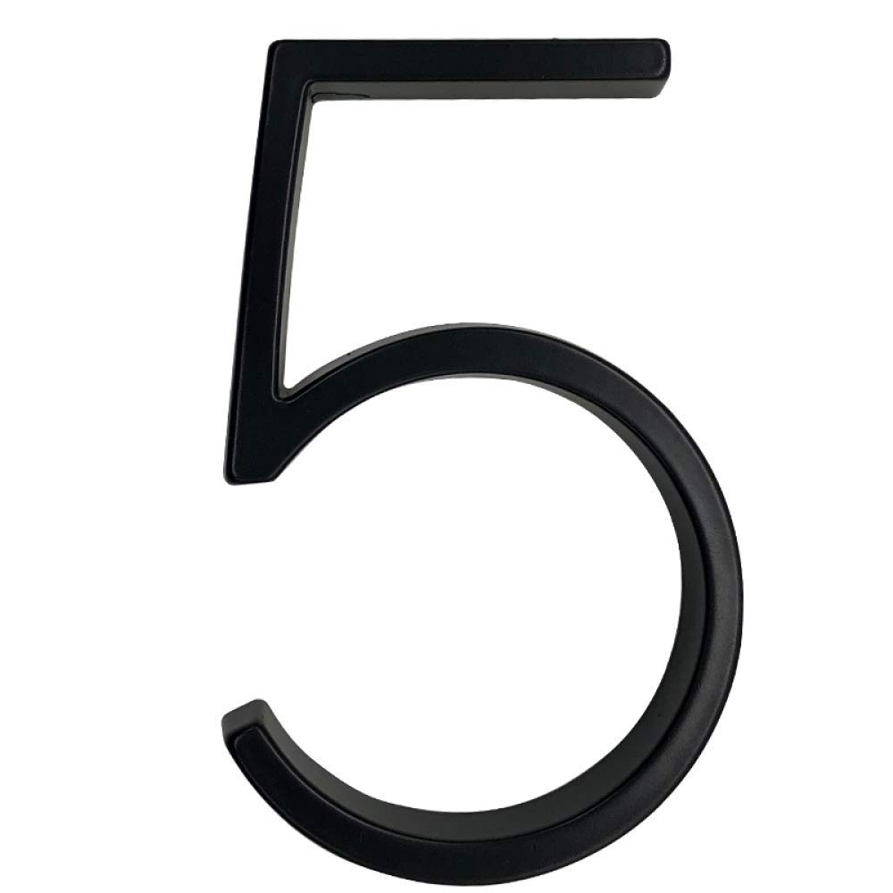 5 Inch 3D Floating House Plaque - Modern Address Numbers & Letters for Outdoor Home - Black Alloy Door Sign with Screw Mount (0-9, Dash/Slash) | Perfect for House Numbering, Mailbox Identification & Front Door Decor