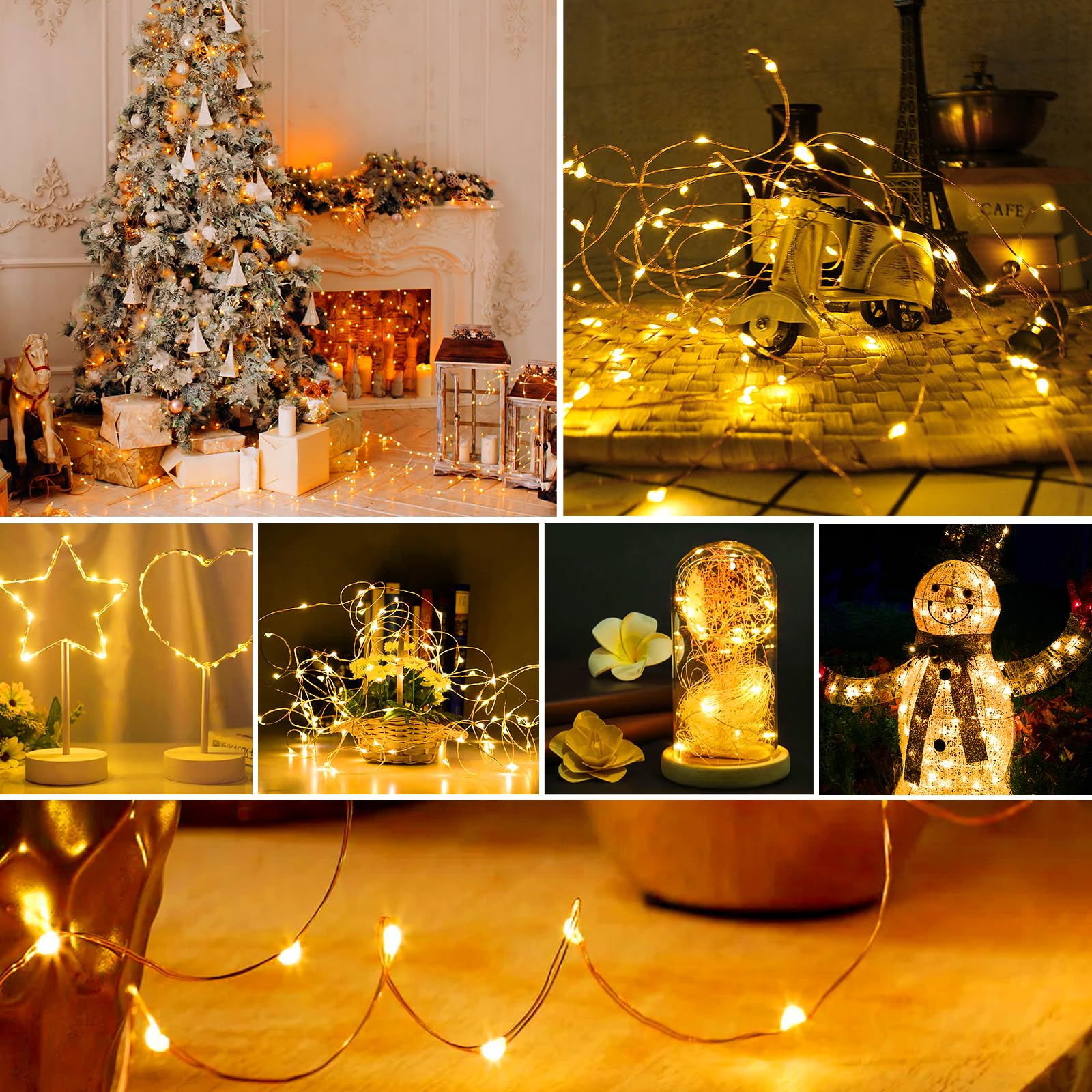 8 Pack Fairy Lights Battery Operated - 20 LED 7FT Warm White Twinkle String Lights with 3 Lighting Modes, Waterproof for Indoor Outdoor Decor - Perfect for Bedroom, Halloween, Christmas, Party, Garden, Wedding and Home Decoration