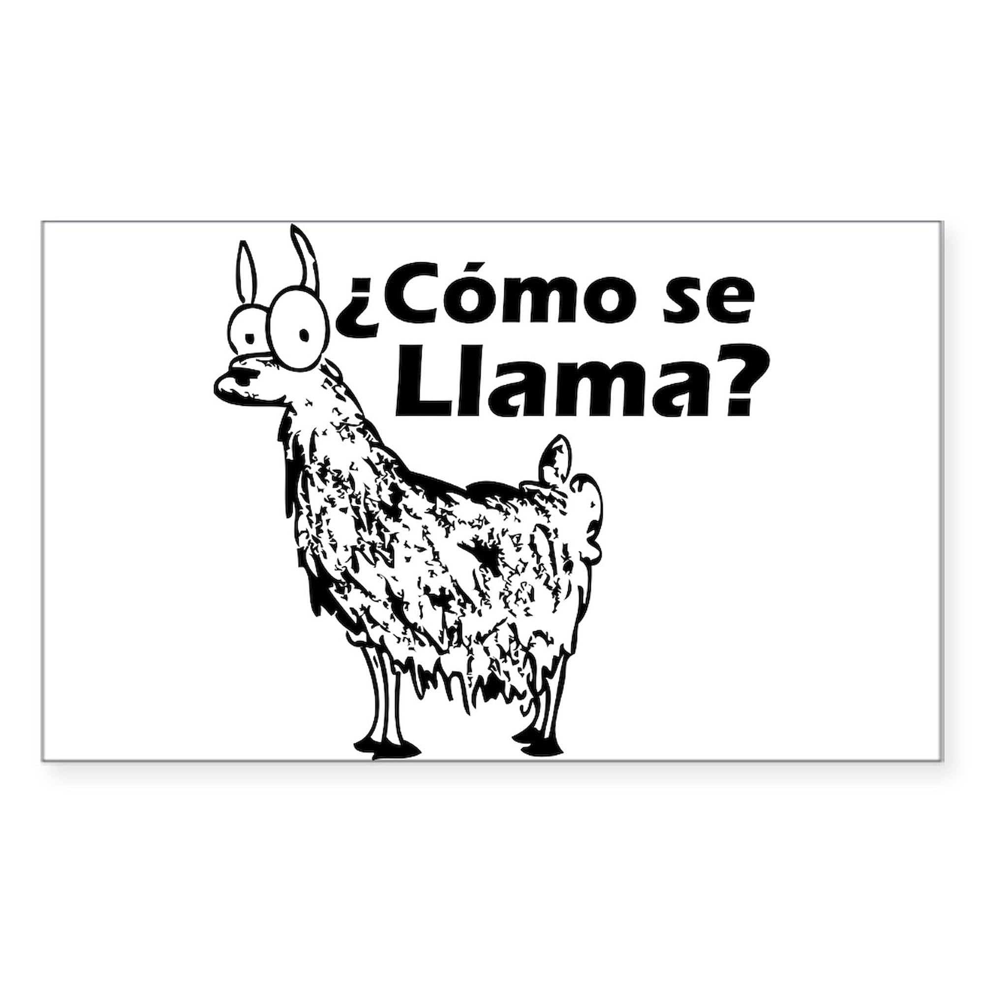 Como Se Llama Rectangle Sticker - Durable Bumper Sticker & Car Decal for Cars, Laptops, Water Bottles - Funny Spanish Phrase Decoration for Vehicles & Personal Items