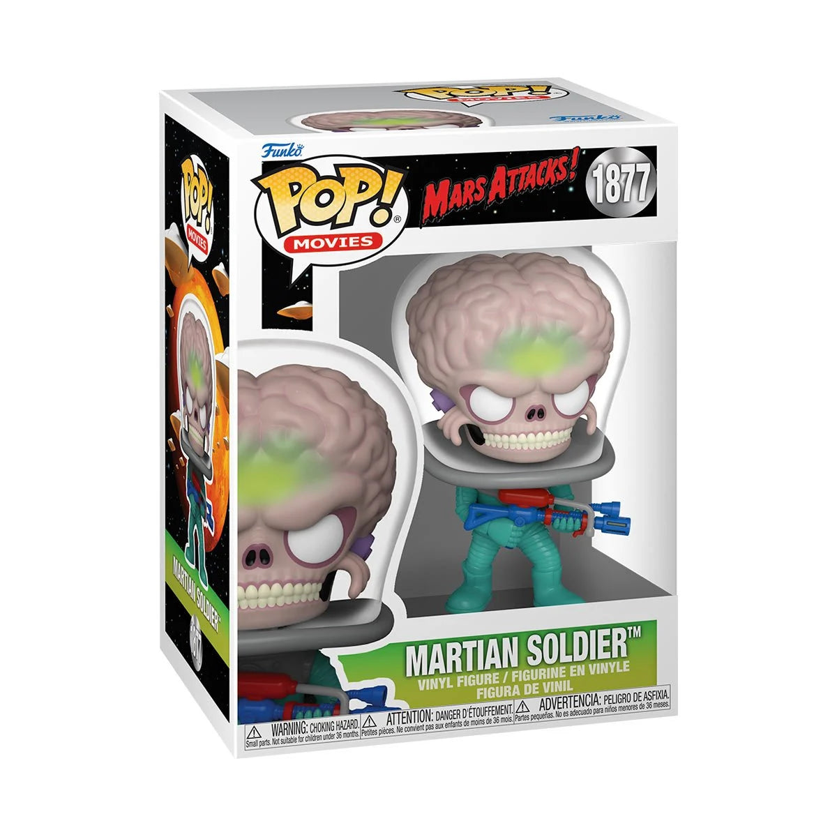 Mars Attacks: Martian Soldier Action Figure - Collectible Alien Toy for Sci-Fi Fans & Movie Enthusiasts - Perfect for Display, Gifts, and Role-Playing Games