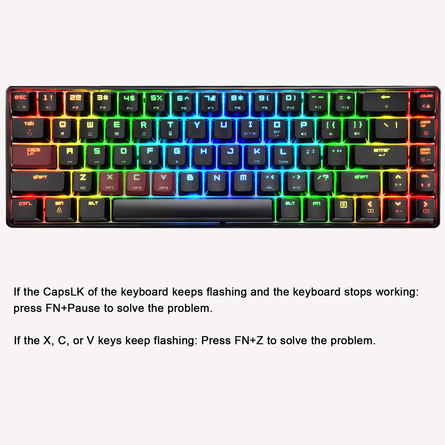 60% Compact Mechanical Gaming Keyboard with RGB Backlit 68 Keys & Honeycomb Lightweight Gaming Mouse 6400 DPI - USB C Wired Combo Set with Mouse Pad for PC, PS4, PS5, Xbox, Mac - Blue Switch - Perfect for Esports, Streaming & Office Work