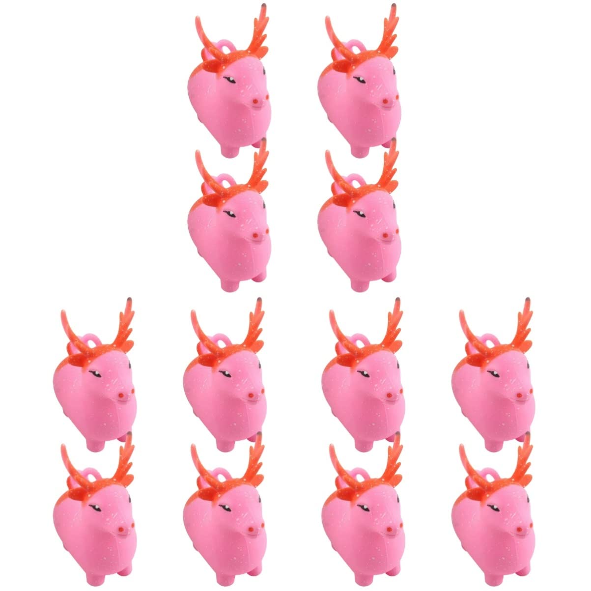ABOOFAN 3 Pack Christmas Deer Squeeze Toys - Stress Relief & Sensory Fidget Toys for Kids, Adults - Fun Holiday Party Favors & Stocking Stuffers (Great for Classroom, Office, Anxiety Relief)