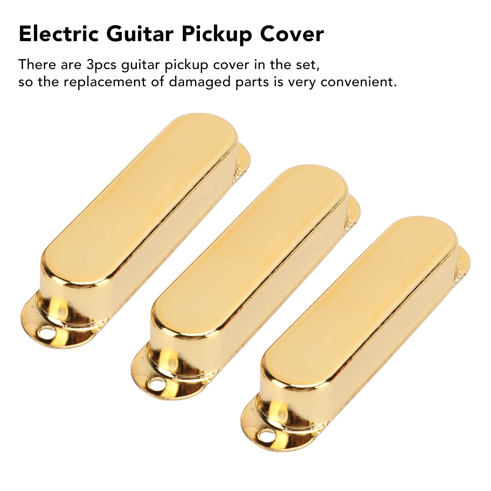 3Pcs Electric Guitar Single Coil Pickup Covers - Gold Copper Guitar Accessories Set for Fender Stratocaster & Telecaster - Perfect for DIY Guitar Upgrades & Professional Repairs