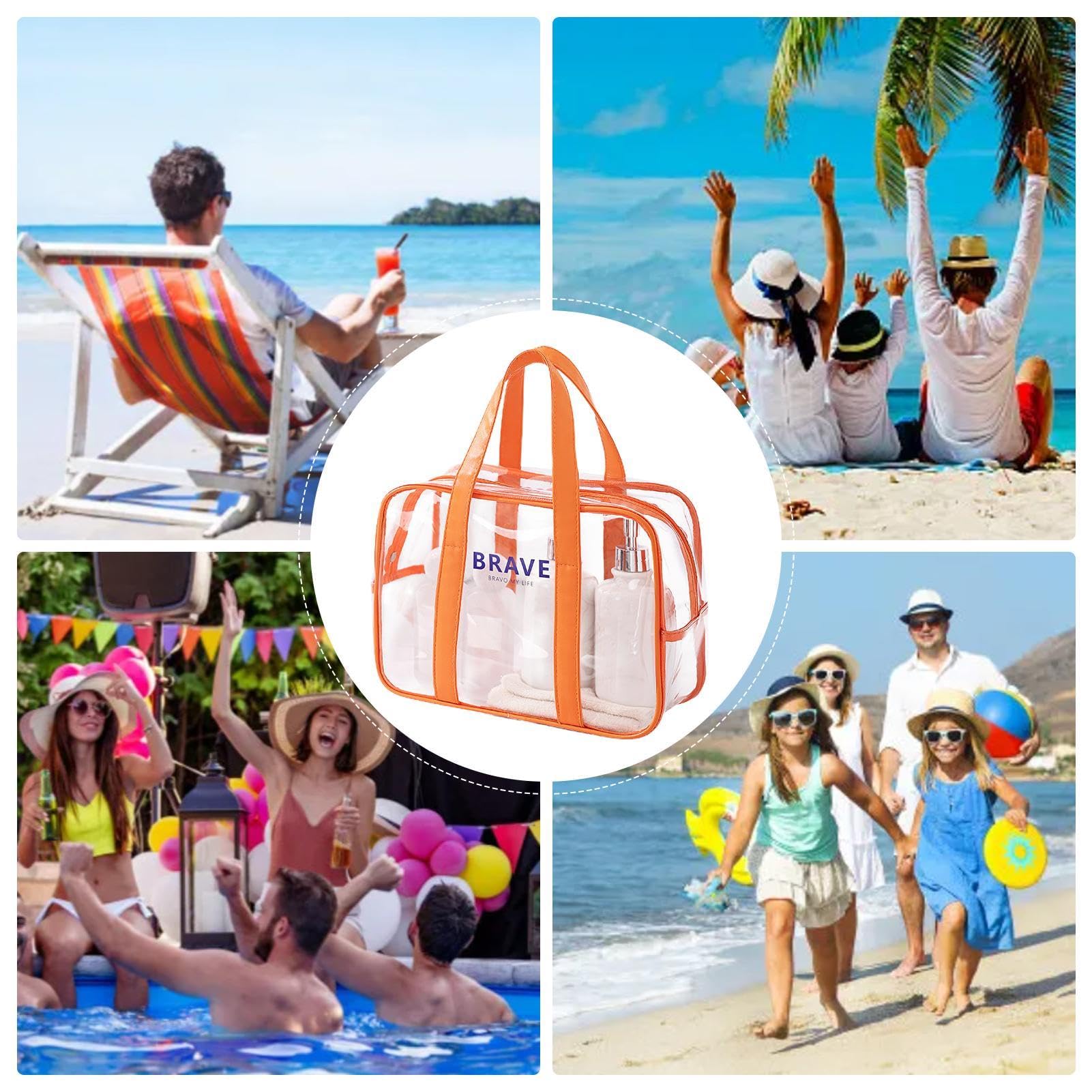 Clear Tote Bag | Heavy Duty Large PVC Beach Bag - Water-Resistant, Durable & Portable for Swimming, Laundry, Grocery & Toy Storage | Perfect for Pool Parties, Travel & Gym Essentials Organization