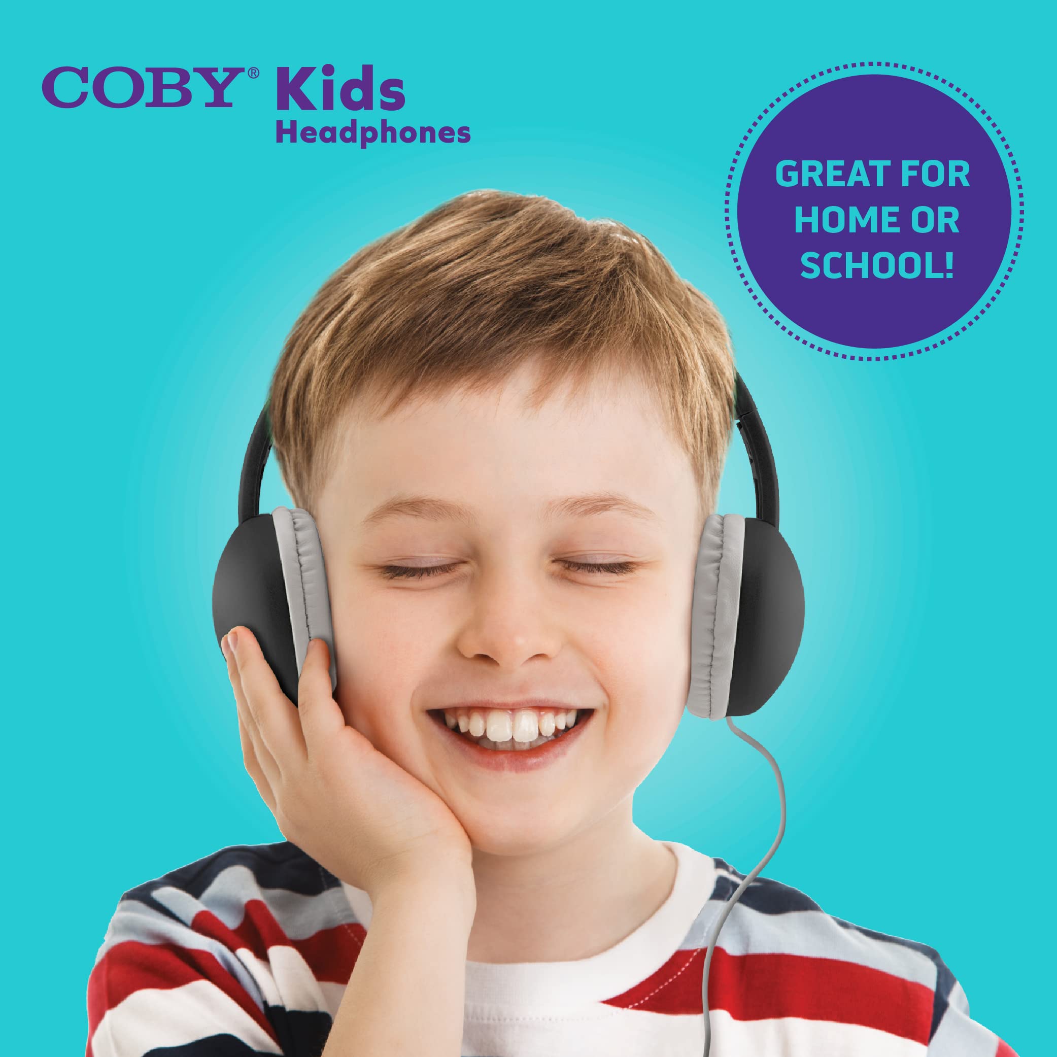 Kids Wired Headphones with Microphone & Volume Control - Lightweight School Headphones for Children, Noise Isolation Corded Earphones (Black) - Perfect for Online Classes, Travel & Home Learning