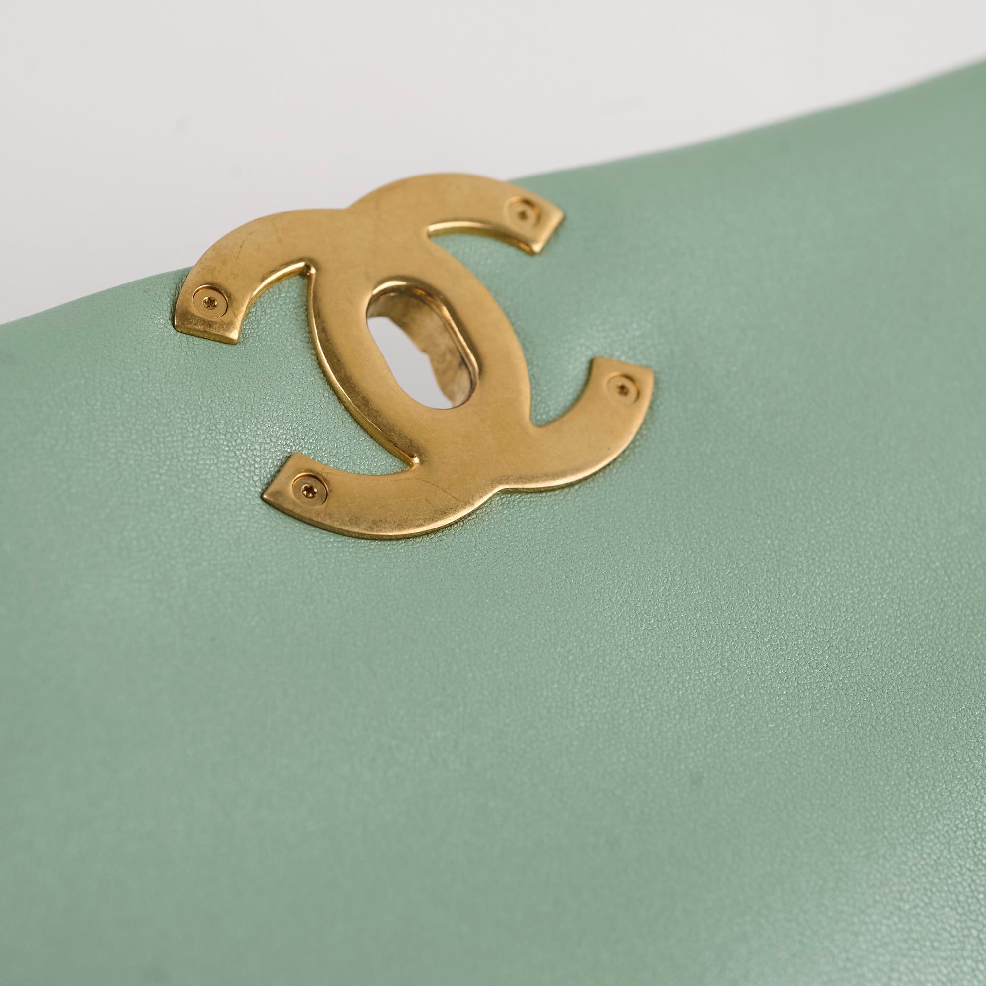 Chanel Small 19 Handbag Iridescent Green Leather Crossbody Bag with Microchip - Perfect for Evening Parties, Date Nights & Luxury Fashion Accessories