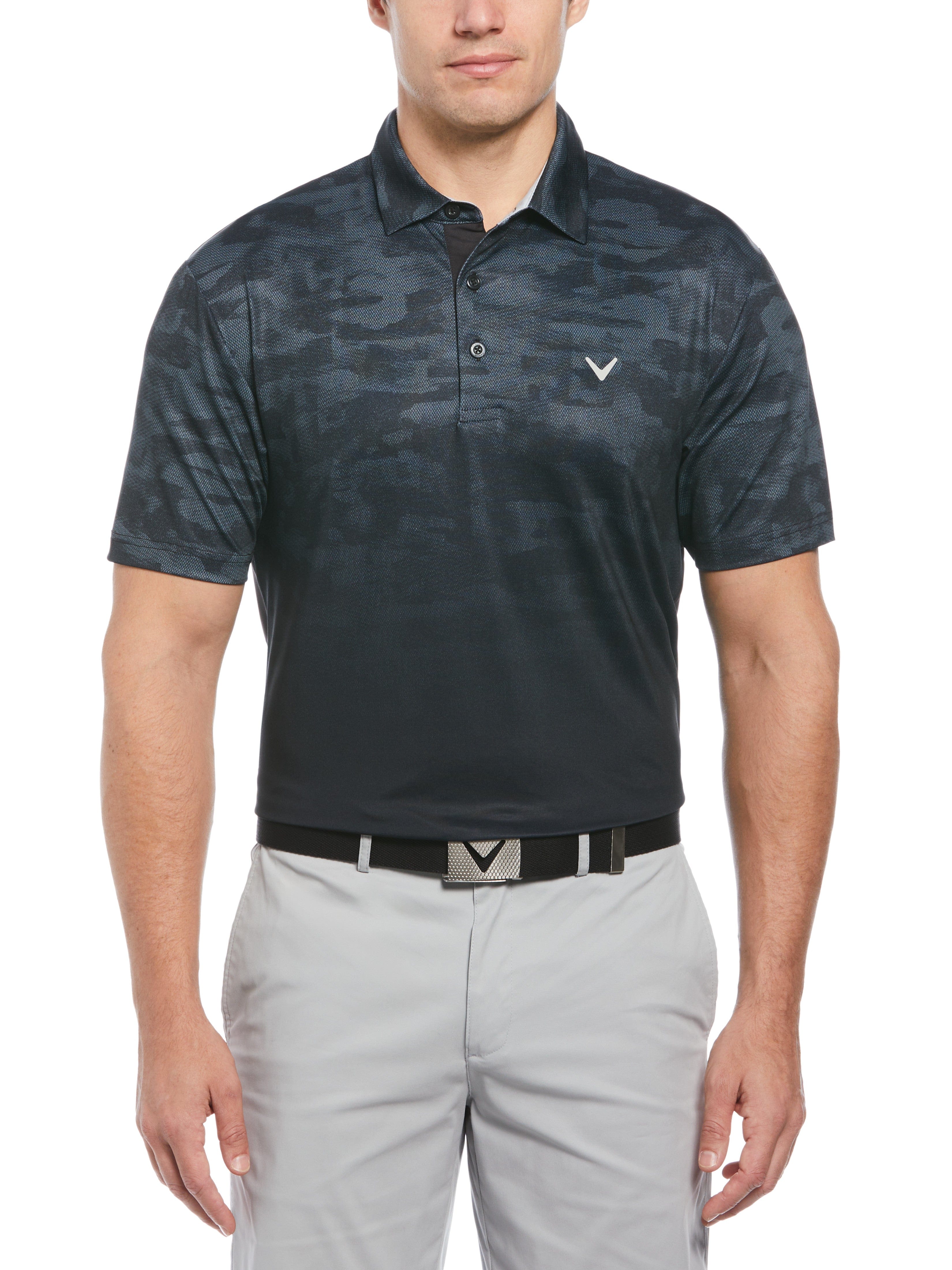 Men's Ombre Camo Print Golf Polo Shirt - Moisture-Wicking Performance Tee for Golf, Casual Wear & Outdoor Activities