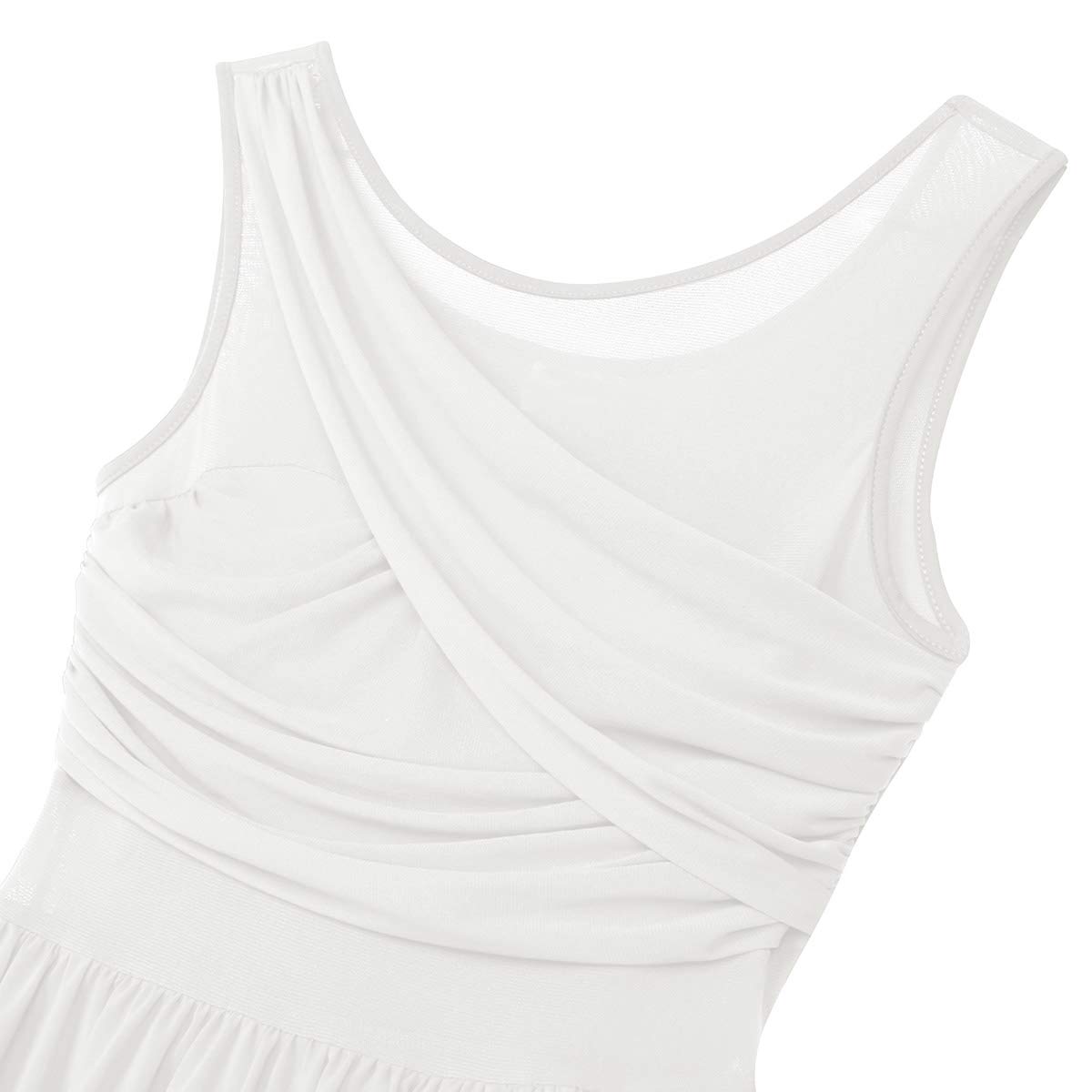 Elegant V-Neck High-Low Ballet Leotard Dress for Women - Lyrical Dance Costume & Gymnastics Wear | Perfect for Performances, Recitals & Dance Competitions