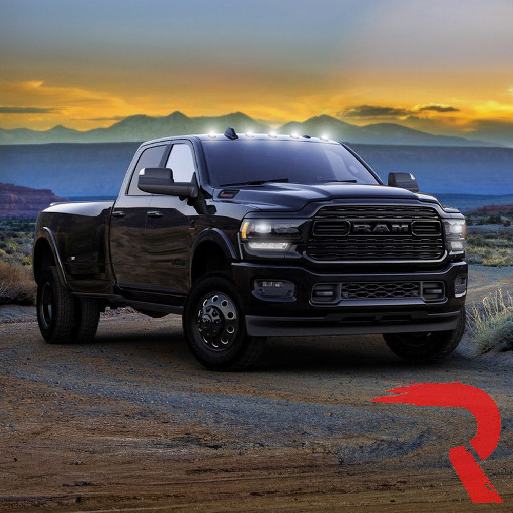 Dodge RAM HD 2500/3500 5-Piece Cab Roof Light Kit - 19-25 Inch Ultra Bright LED Lights with Front & Rear Facing, Multiple Lens Options & Color Choices - Perfect for Off-Roading, Truck Enthusiasts & Emergency Vehicles
