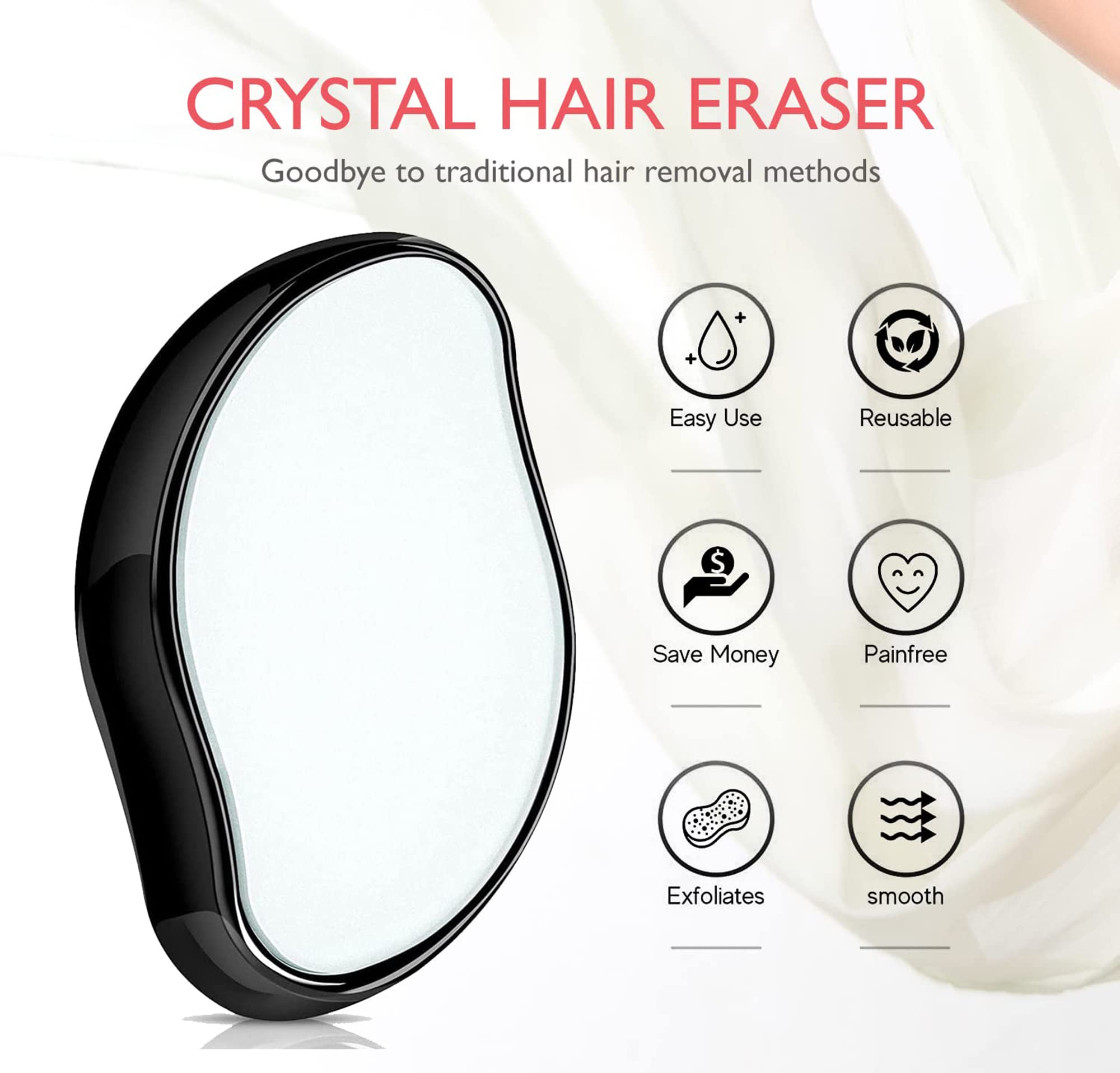 Shomex® Nano-Crystalline Hair Remover for Women & Men - Crystal Hair Eraser with Advanced Technology | Painless Hair Removal for Face, Legs, Arms & Bikini Area at Home