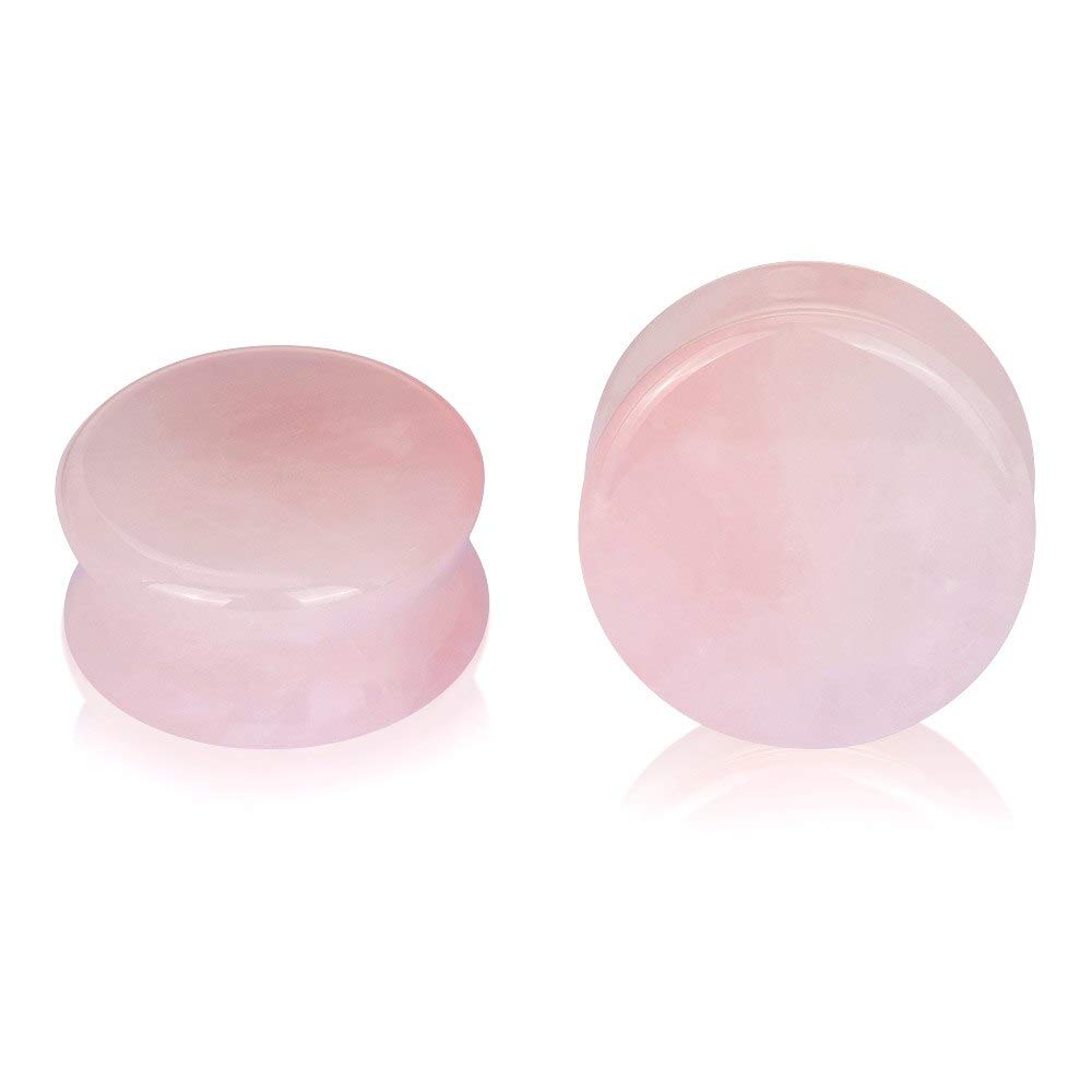 Stuppendux 2PCS Stone Ear Plugs & Tunnels - Saddle Expander Body Piercing Set (2G to 1 Inch) - Organic Style Ear Gauges for Men & Women - Perfect for Stretching, Daily Wear & Alternative Fashion