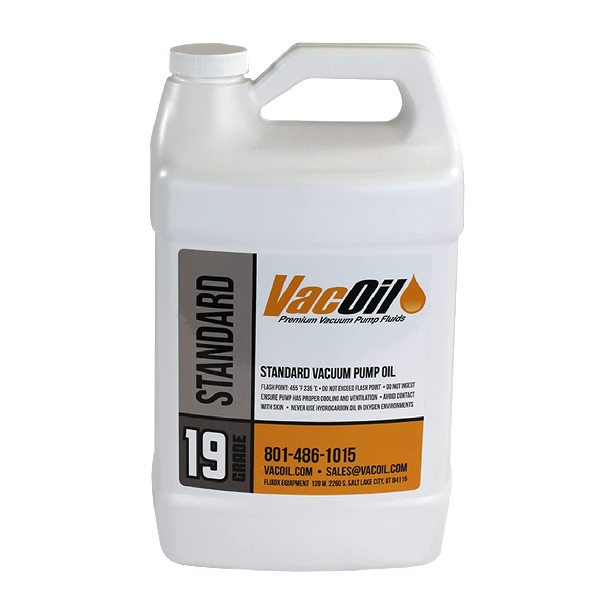 VacOil® 19 Grade High Performance Vacuum Pump Oil - 1 Gallon for Edwards, Welch, Leybold & Agilent Pumps | Molecularly Distilled Formula Extends Pump Life | Ideal for Laboratory, HVAC & Industrial Vacuum Systems
