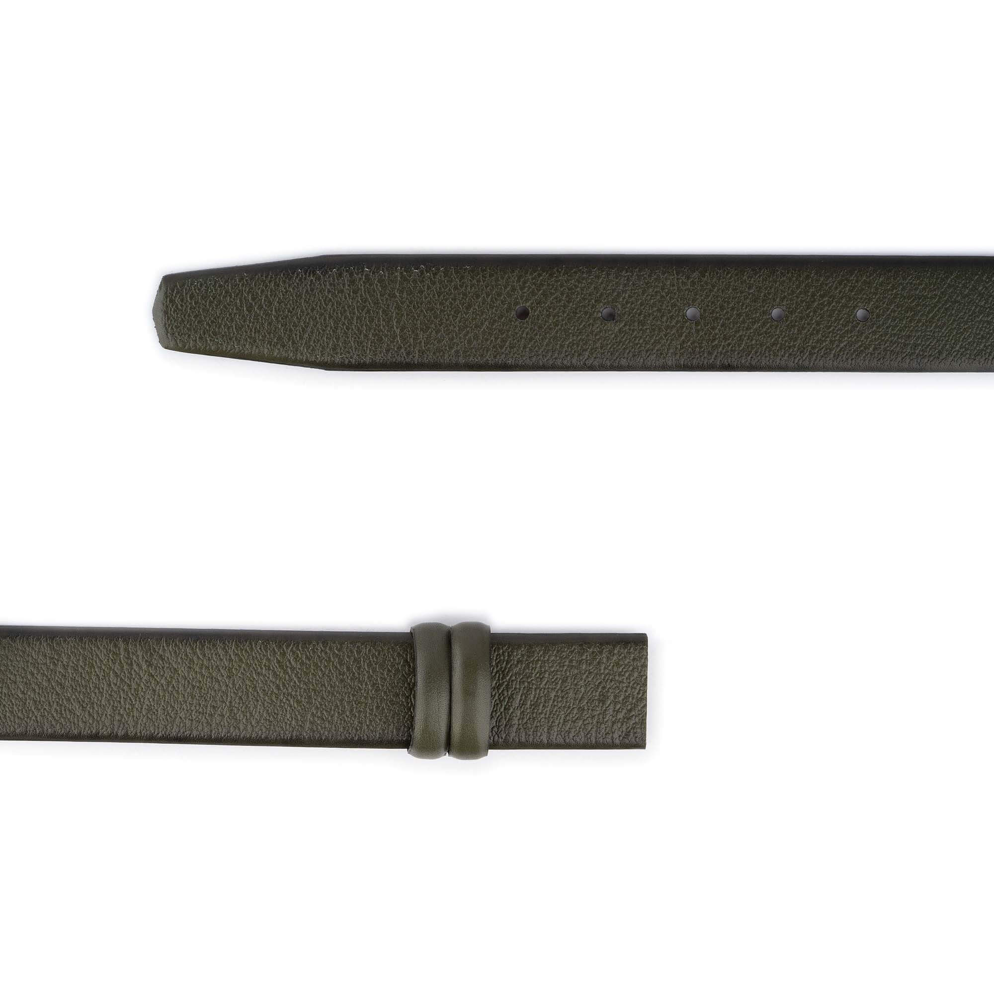 Olive Green Buffalo Leather Belt for Men - Premium Replacement Strap Compatible with Cartier Buckles | Durable Dress Belt for Business, Casual & Formal Occasions