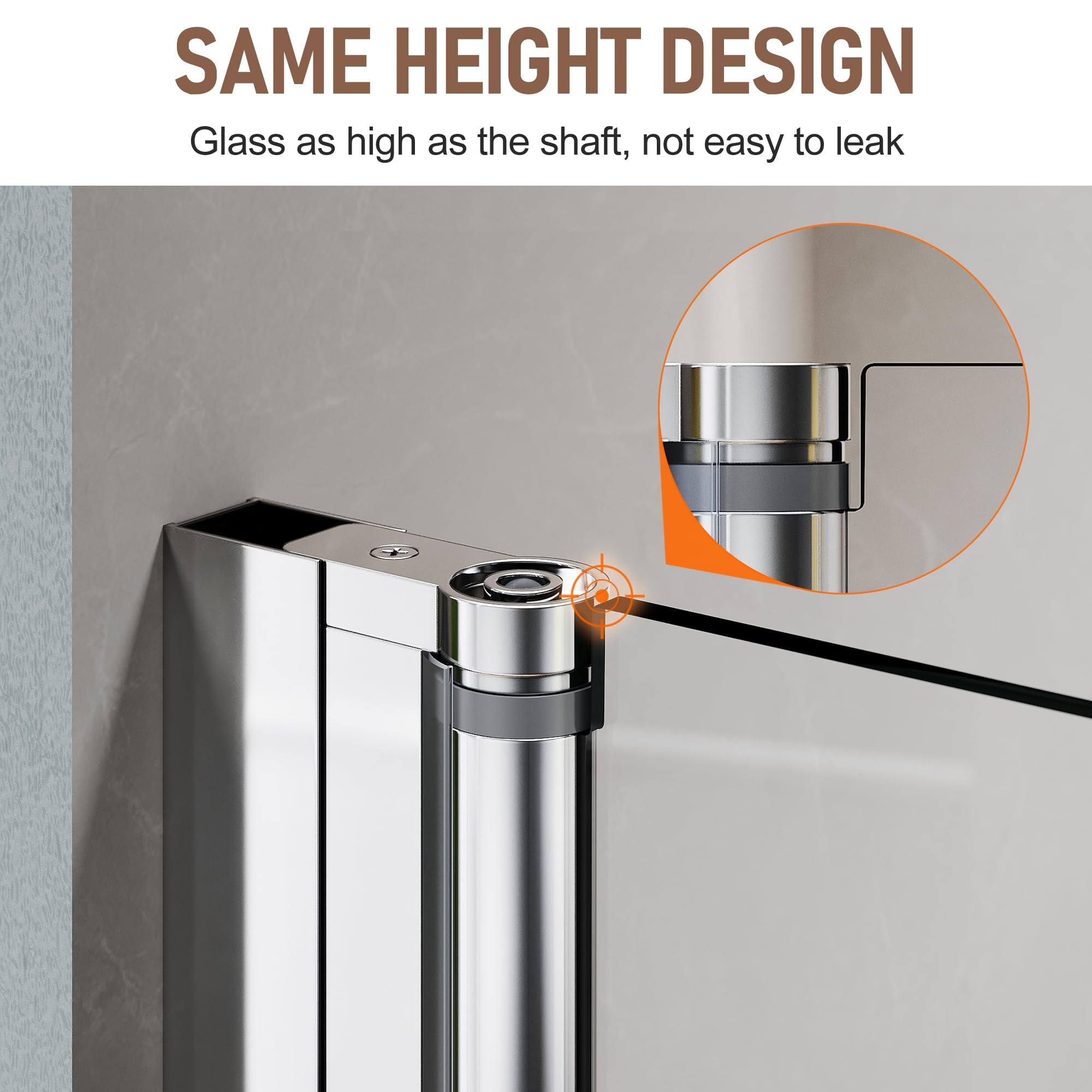 Frameless Bi-Fold Shower Glass Door - 1/4