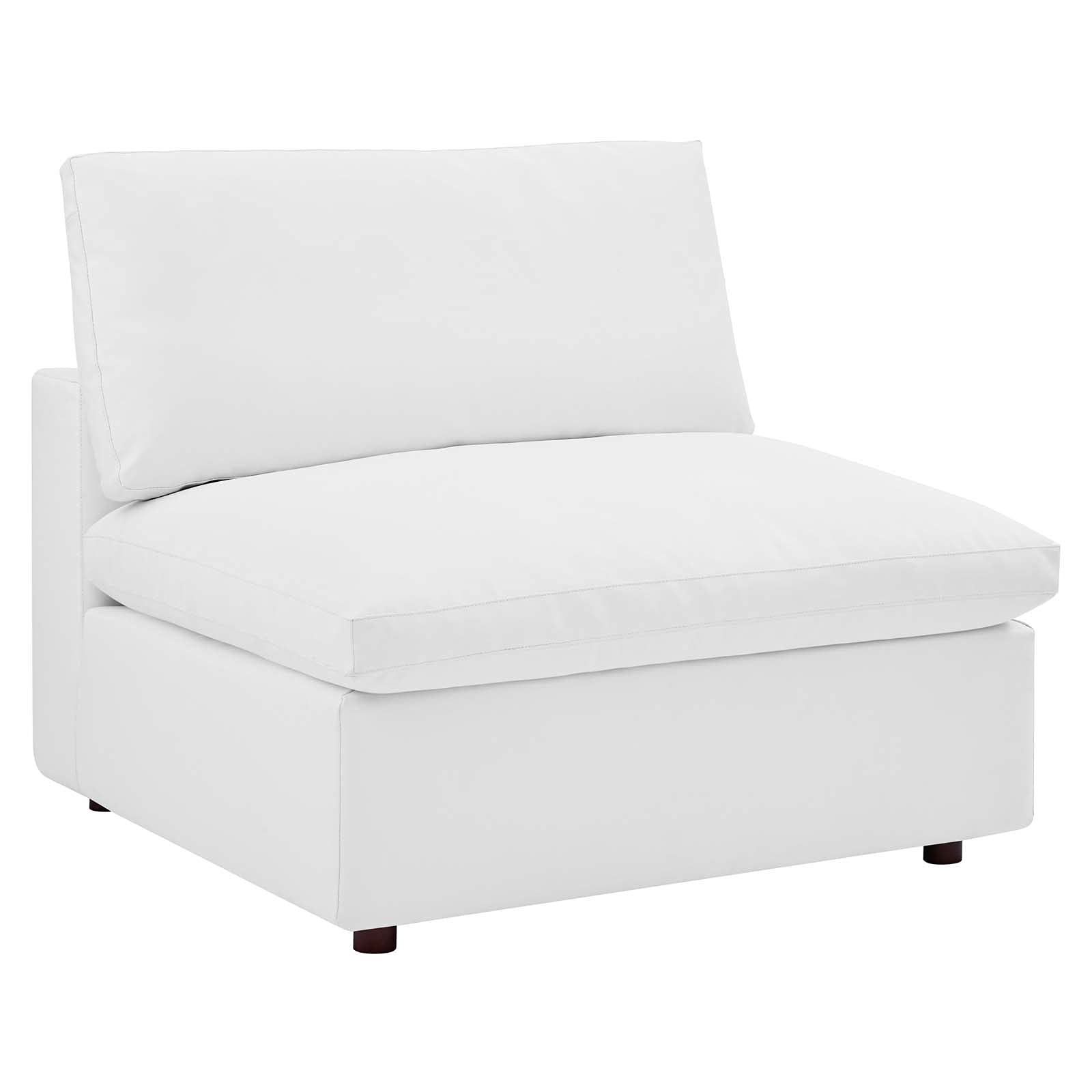 Modway Commix Modular Extra Large Sectional Sofa - White Vegan Leather Upholstery for Living Room, Lounge & Home Theater Seating