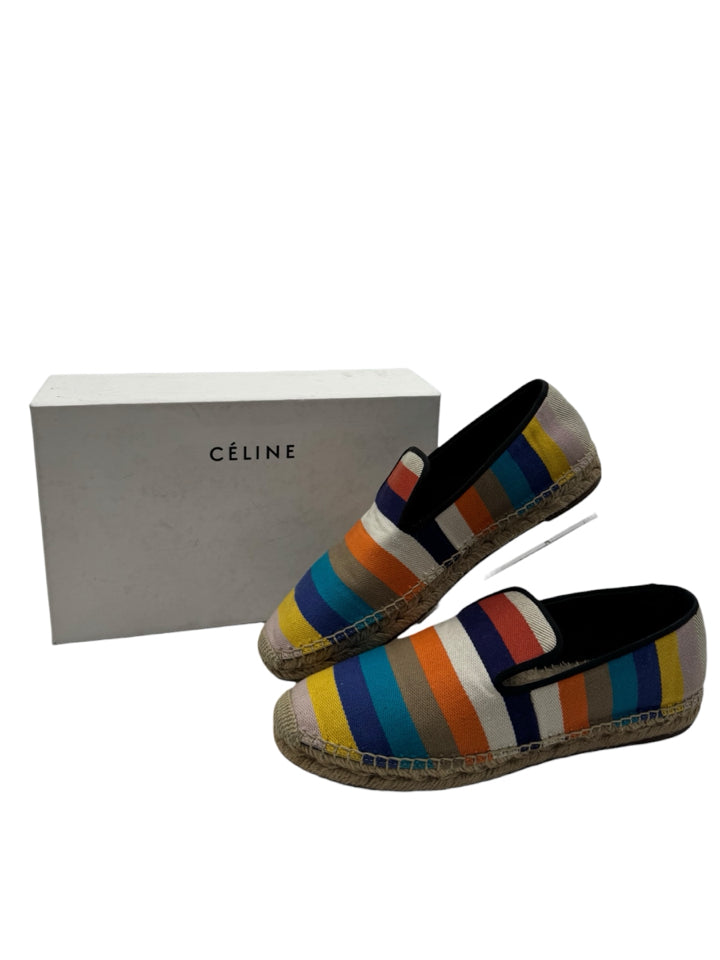 Celine Rainbow Stripe Espadrille Women's Shoes - Size 40 (US 10) | Comfortable Summer Wedges for Beach, Vacation & Casual Outfits