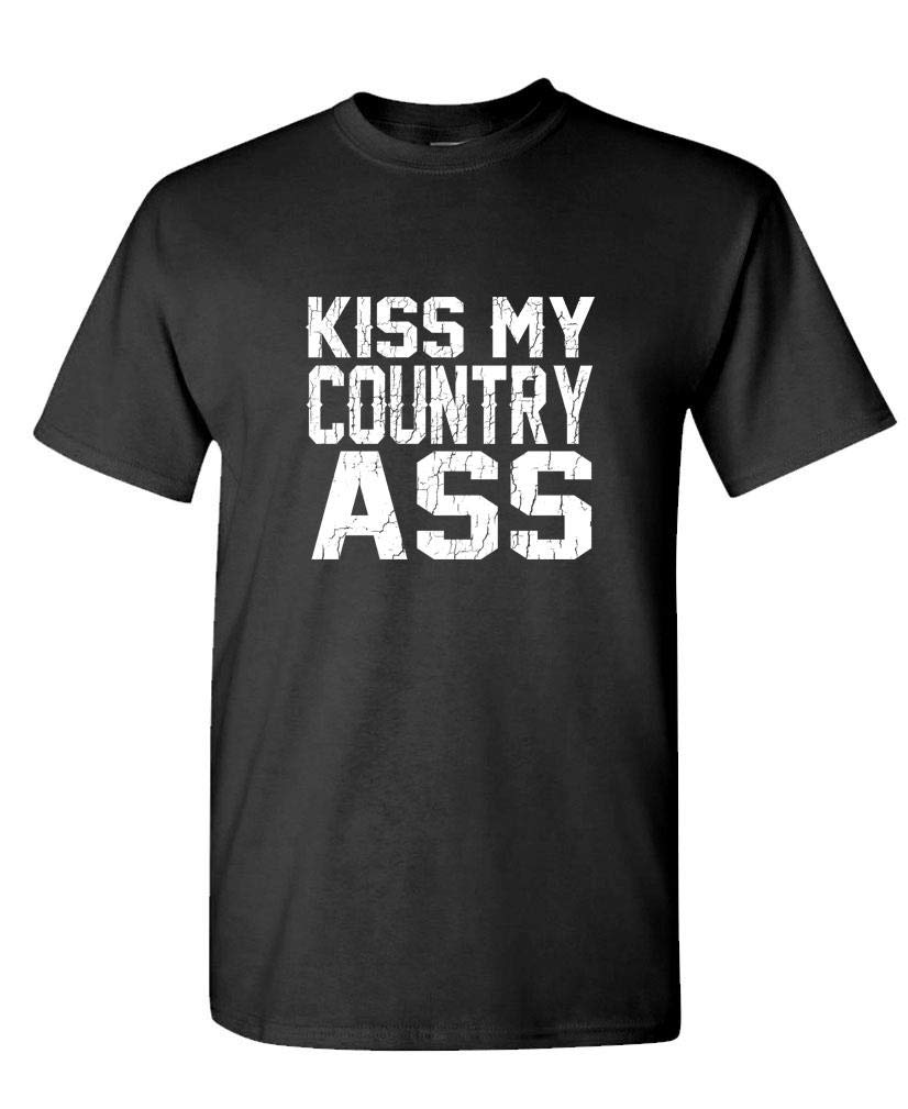 KISS My Country Ass Funny Patriotic T-Shirt - American Pride Graphic Tee for Men & Women - Perfect for 4th of July, BBQ Parties & Casual Wear