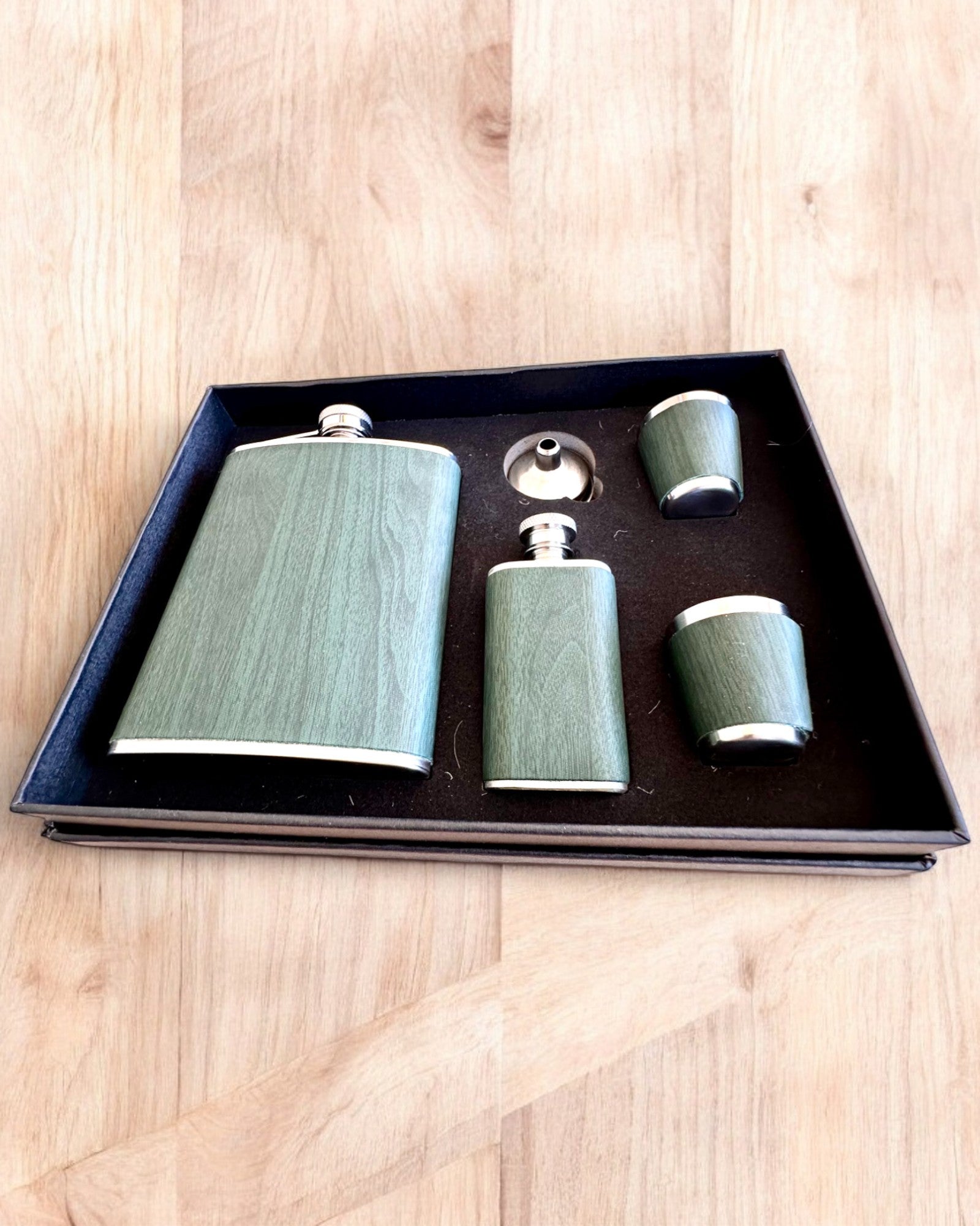 Personalized Engraved Flask and Glass Set - Forest Spirit Design - Perfect for Camping, Hiking, and Outdoor Adventures Gift