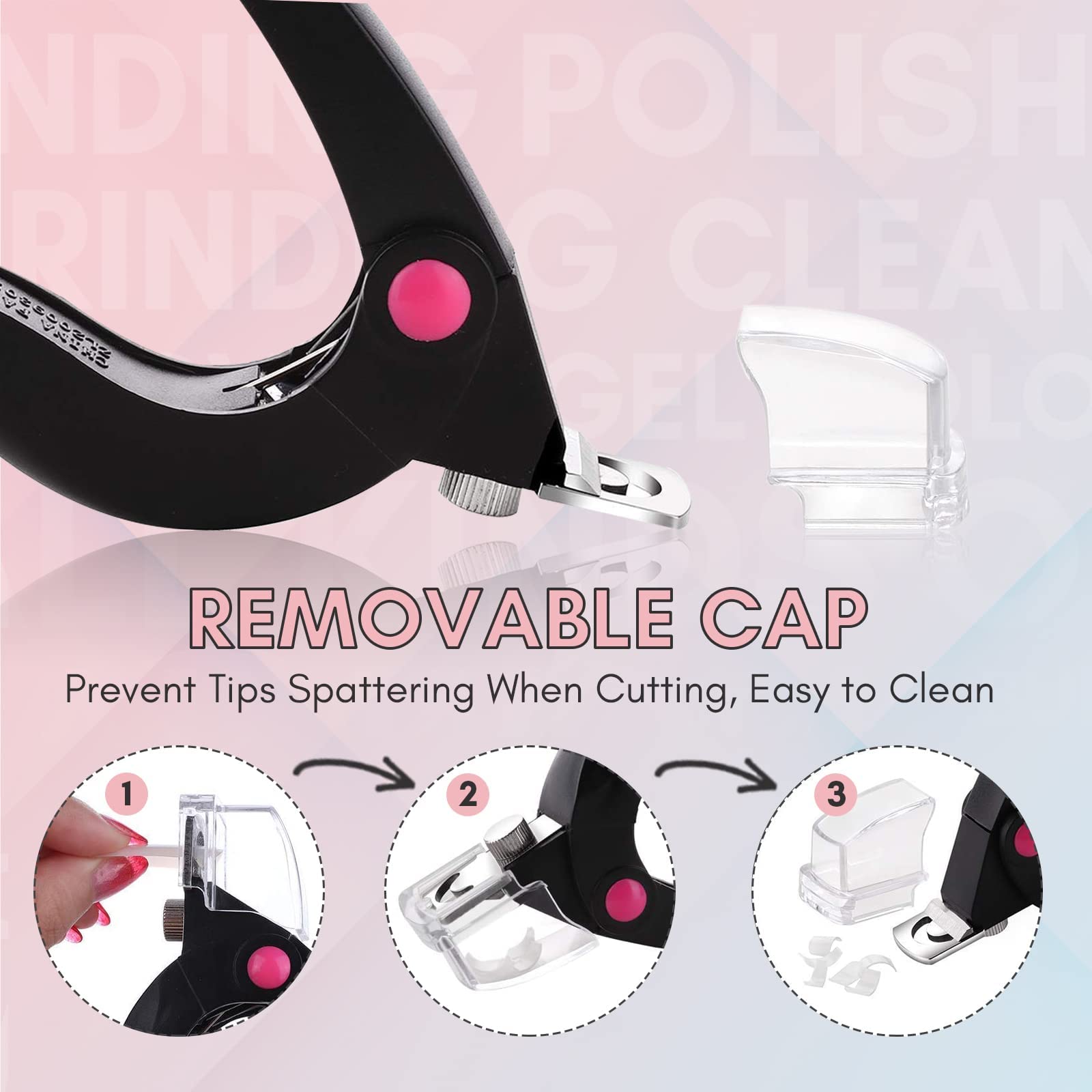 Professional Stainless Steel Acrylic Nail Clippers - Sharp Gel & Fake Nail Cutter for Tips, Artificial Nails - Durable Manicure Tool for Salon & Home Use (Multicolor)