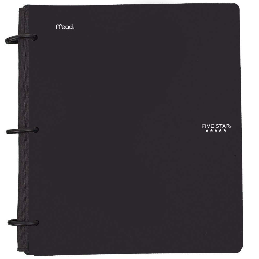 Five Star Flex Hybrid NoteBinder - 1.5 Inch 3-Ring Binder with Tabs, Notebook & Organizer All-in-One, Black (72403) - Perfect for School, Office & College Note Taking