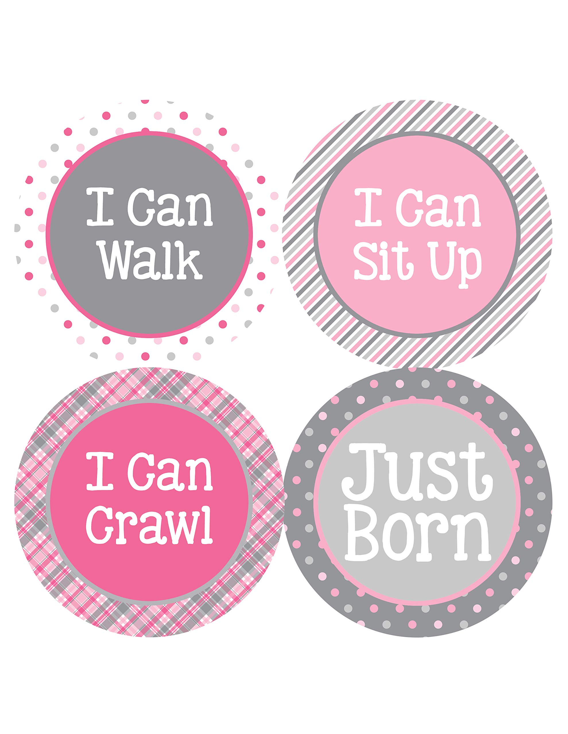 Baby Monthly Milestone Stickers Set of 20 - Newborn Girl Growth Tracking Stickers - Perfect for Baby Photo Shoots, Scrapbooking & Memory Books
