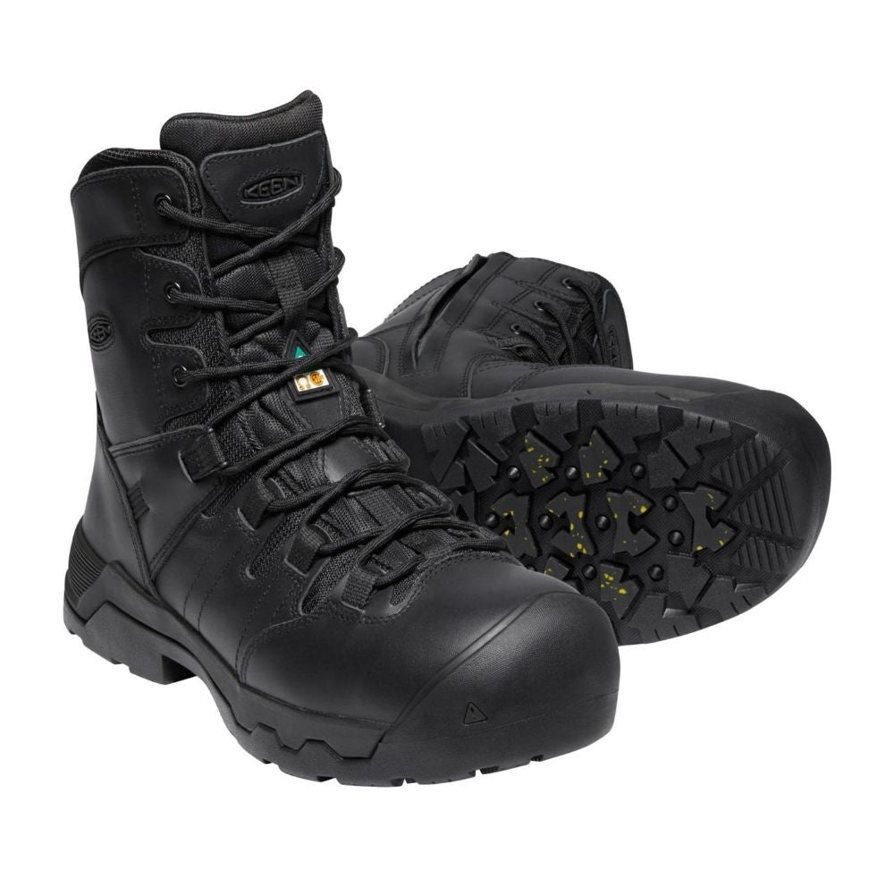 Keen Oshawa Men's 8-Inch Composite Toe Waterproof Work Boots with Side Zipper - Durable Safety Shoes for Construction, Warehouse & Outdoor Work (Model 1022107)
