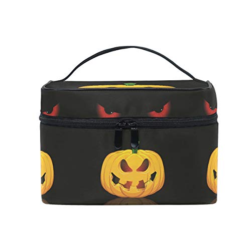 Halloween Black Cat Eye Makeup Bag - Cute Zipper Cosmetic Pouch & Toiletry Organizer for Women & Girls | Perfect for Travel, Parties & Daily Cosmetics Storage