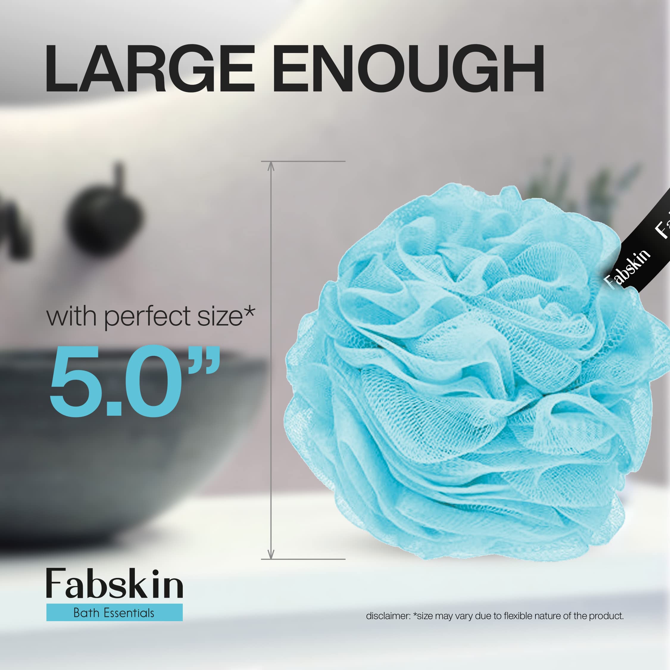 Premium Luxury Bath Loofah Sponge for Men & Women - 4 Pack (Peach & Blue) | Exfoliating & Foaming Bath Scrubber | Made in India | Perfect for Shower, Spa & Body Care Routine
