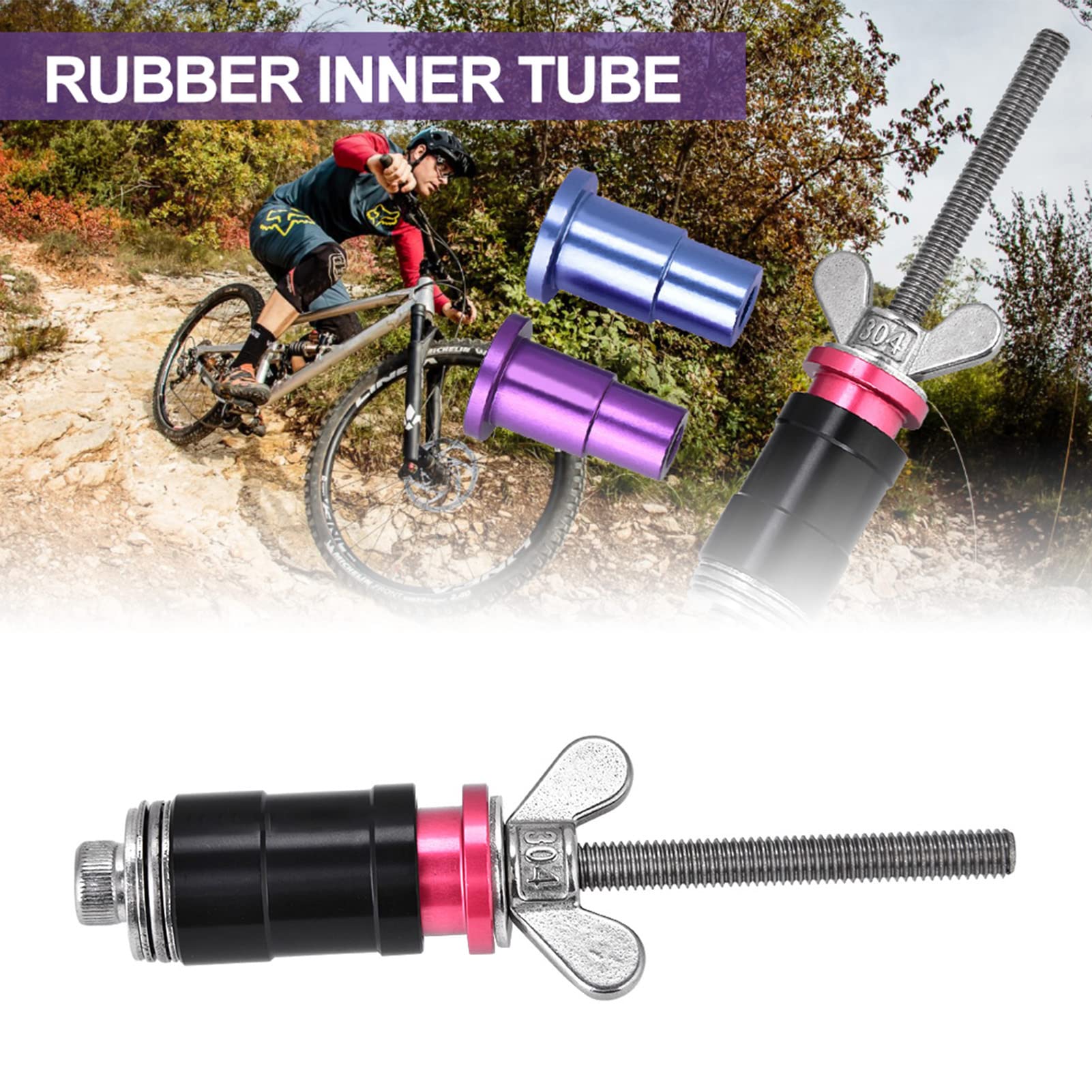 RockShox Rear Shock Bushing Removal and Installation Tool Kit - Aluminum Alloy & Stainless Steel Bushing Press Tool with Adapters for Fox, X-Fusion, CCDB, DU Shocks - Perfect for MTB Suspension Maintenance and Bike Repair