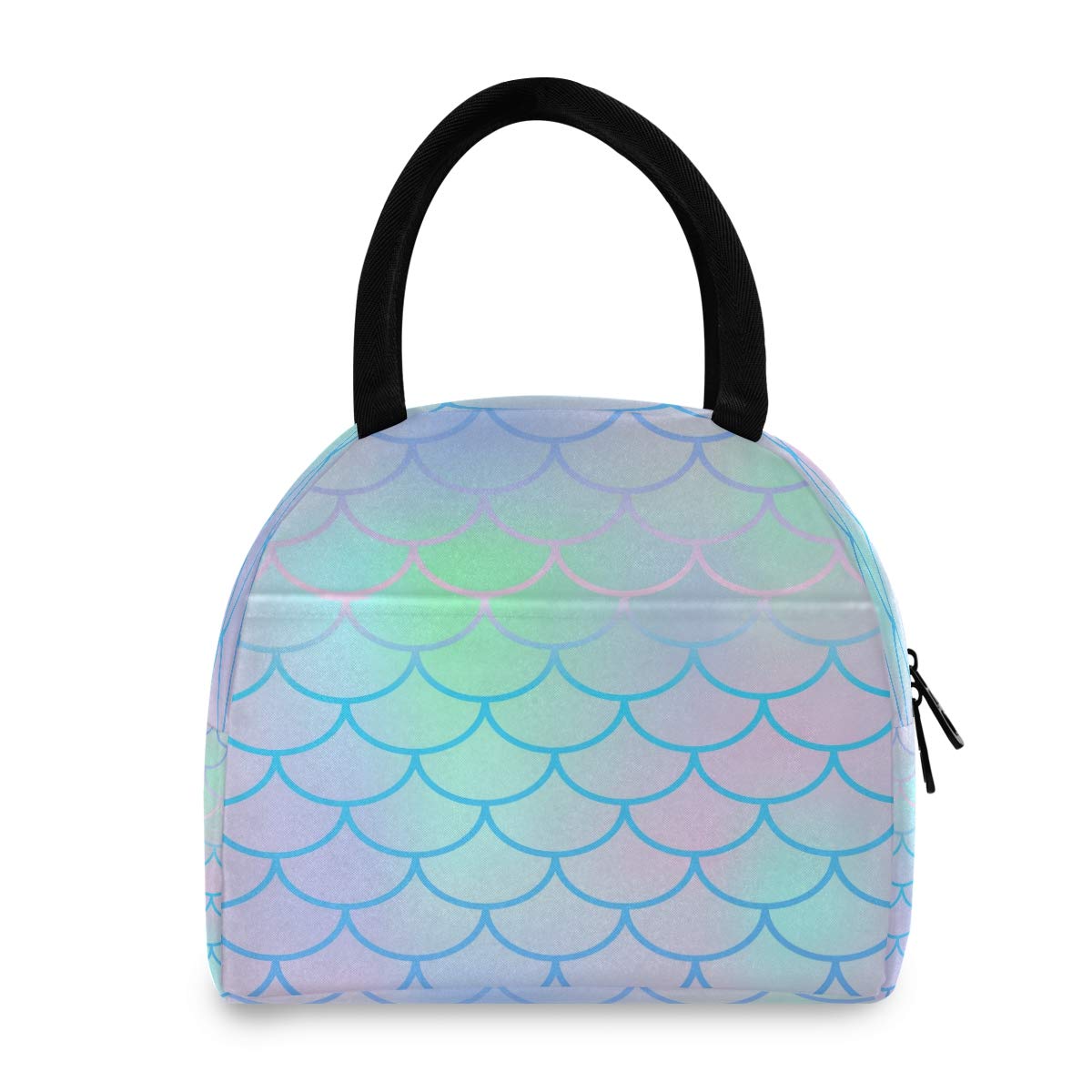 Blueangle Insulated Mermaid Lunch Bags for Women - Leakproof Cooler Tote in Blue, Yellow & Pink | Cute Lunch Box for Work, School & Beach Picnics