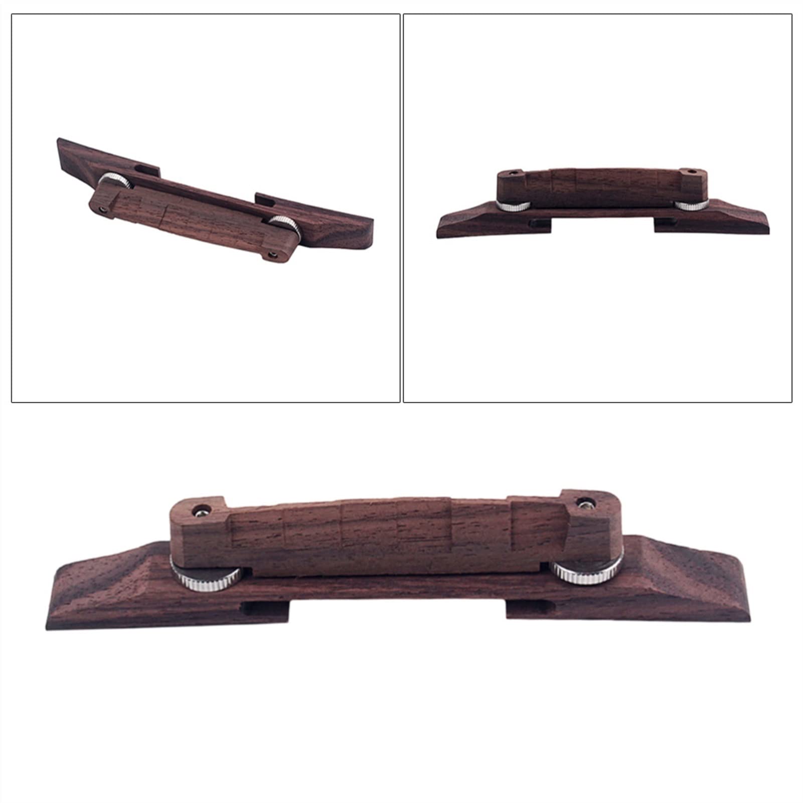 Premium Rosewood Floating Guitar Bridge - Brown Roller Saddle Archtop Bridge for Bass & Electric Guitars | Perfect for Jazz, Blues & Rock Performances