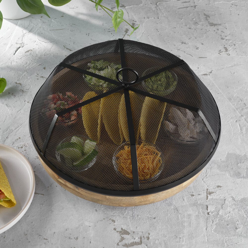 Rotating Lazy Susan Serving Tray with Removable Cover - Perfect for Dining Tables, Buffets, and Kitchen Organization