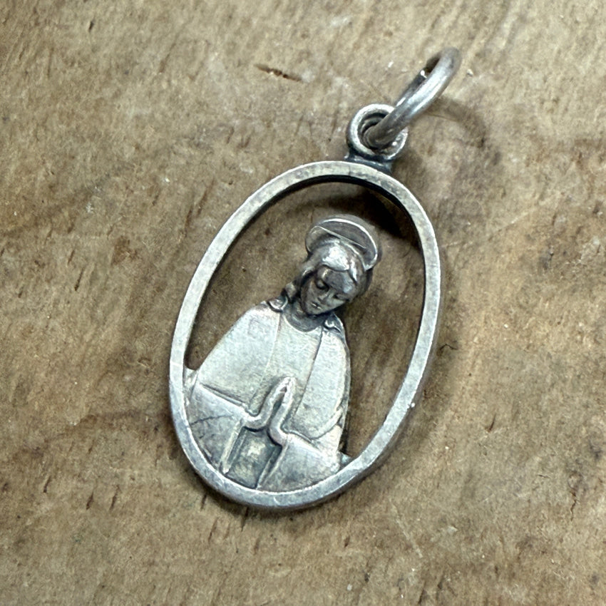 Vintage Sterling Silver Double Sided Religious Prayer Pendant Necklace - Perfect for Meditation, Church Services & Spiritual Gifts