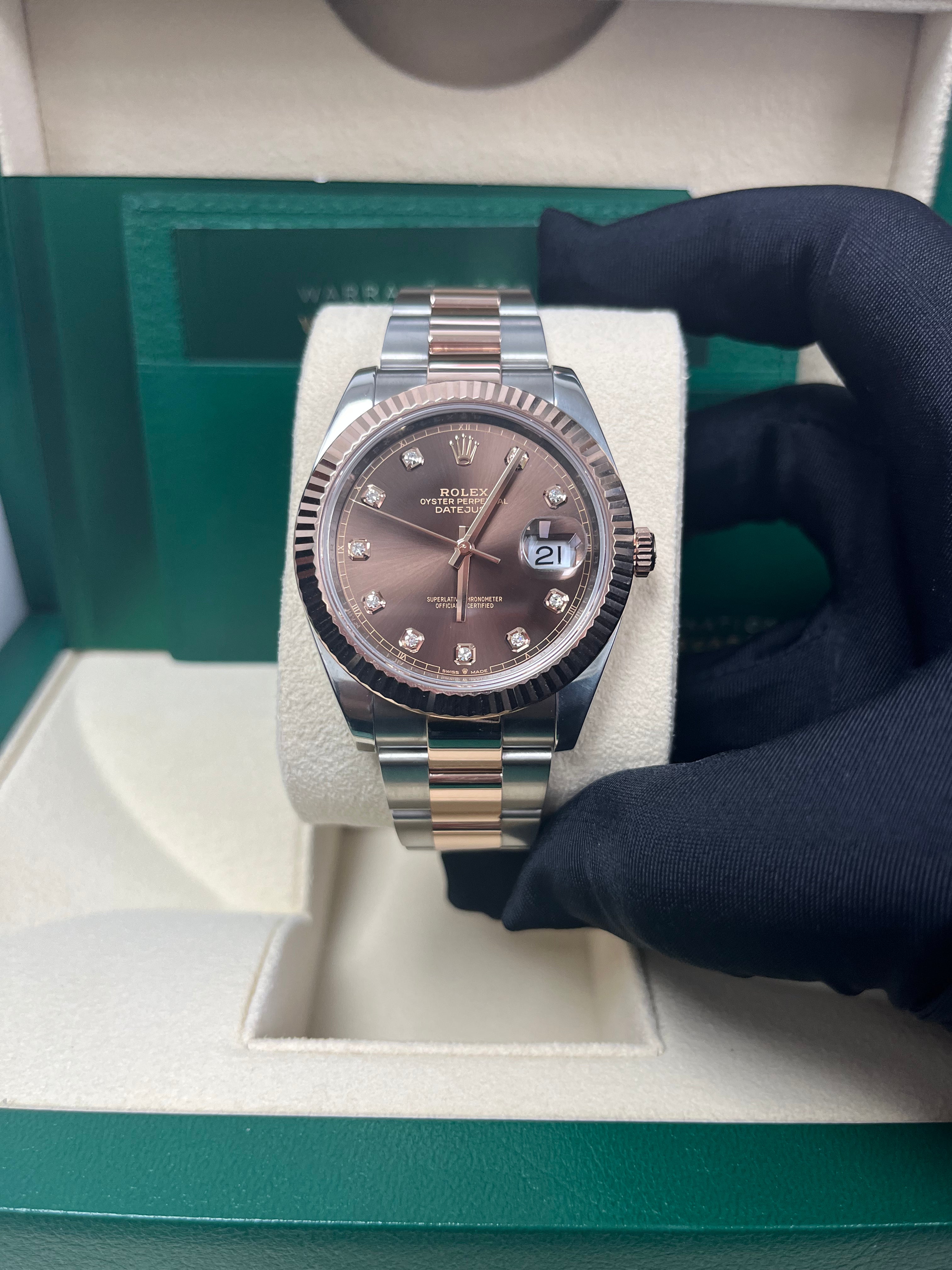 Rolex Datejust 41 Men's Watch - Stainless Steel & Everose Gold, Chocolate Diamond Dial, Oyster Bracelet Ref.126331 | Luxury Dress Watch for Business & Formal Occasions