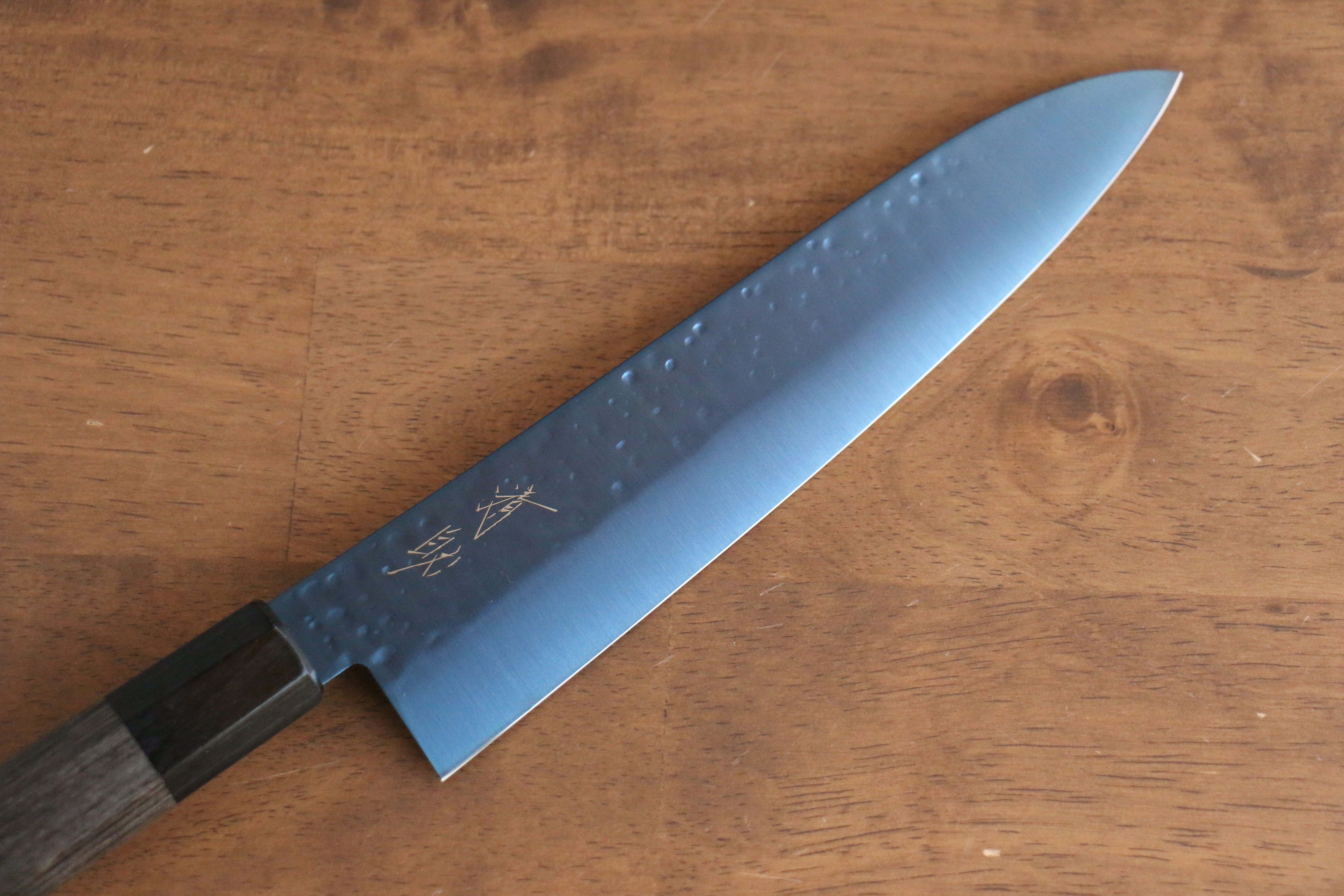 Premium Seisuke SK 85 Hammered Gyuto Chef Knife 210mm - Ion Plated Blade with Gray Pakka Wood Handle - Perfect for Sushi, Meat Cutting & Professional Kitchen Use