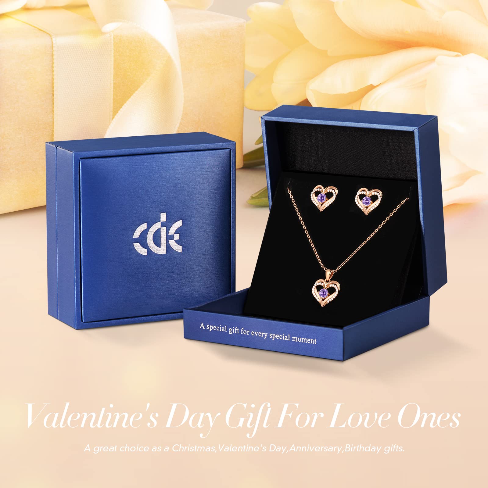 925 Sterling Silver Heart Necklace & Earrings Set for Women - Elegant Jewelry Gift for Anniversary, Birthday, Christmas - Perfect for Date Nights, Parties & Special Occasions